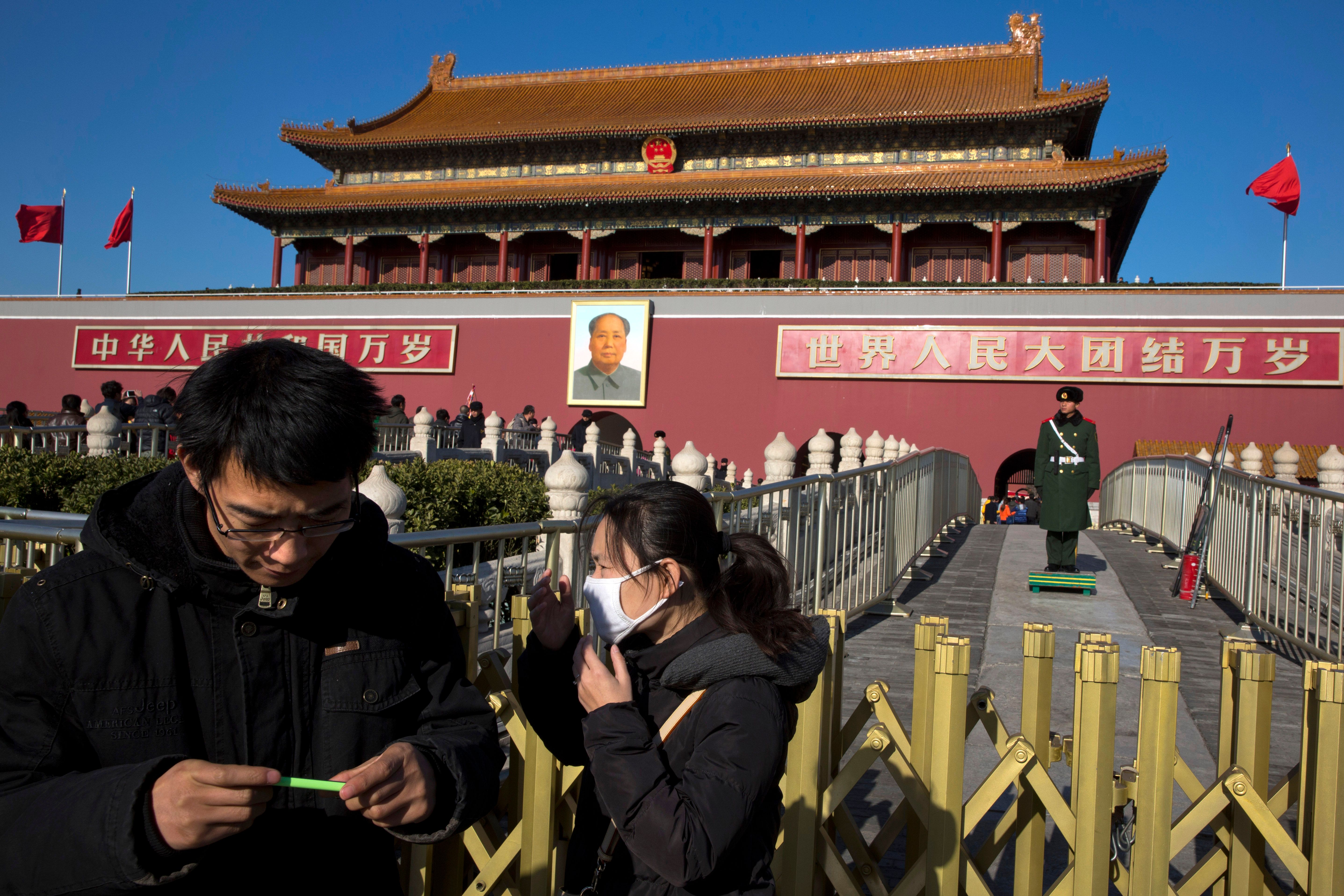 中国，北京，天安門広場。（AP）