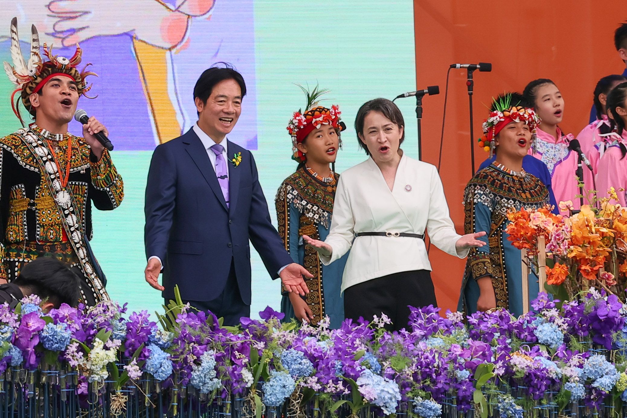 20240520-総統賴清德（左）、副総統蕭美琴（右）20日出席中華民国第16任総統、副総統宣誓就職式および祝賀会。（顏麟宇撮影）