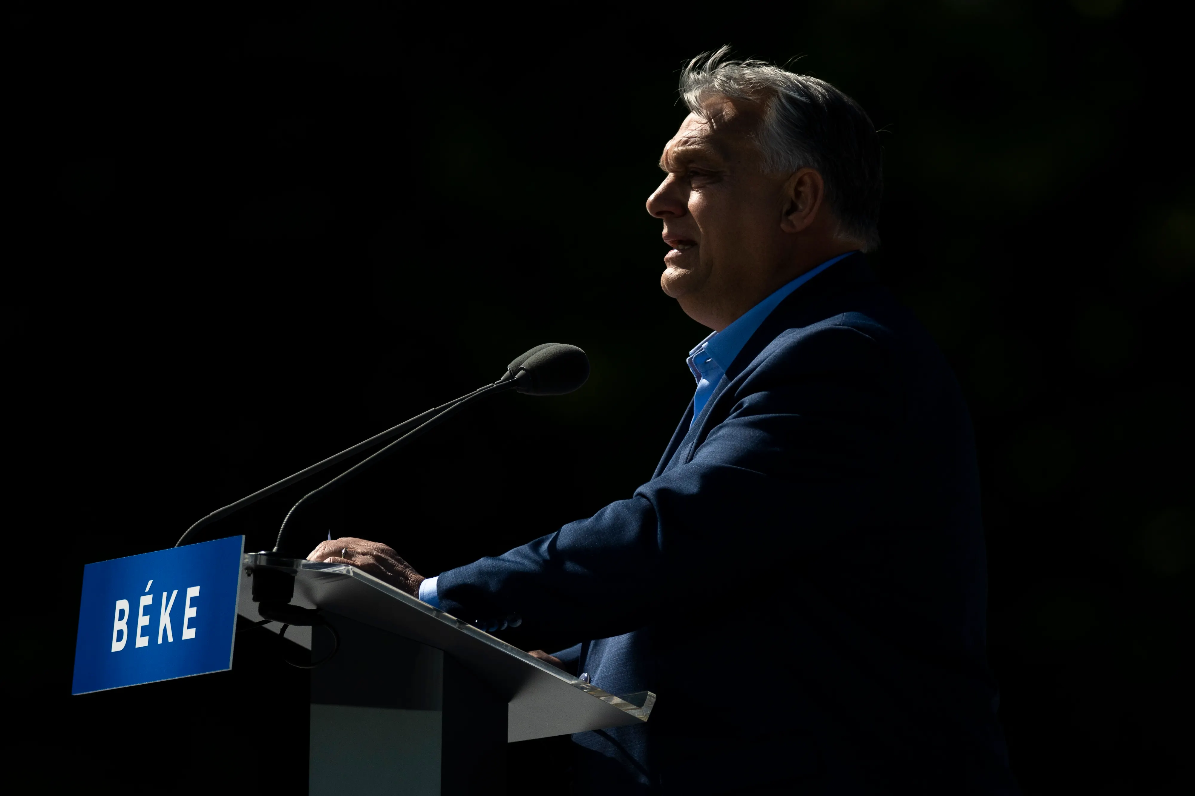 2024年6月1日，匈牙利總理奧爾班在布達佩斯的造勢活動發表演說。執政已14年的奧爾班是歐盟執政時間最長的領導人。（美聯社）