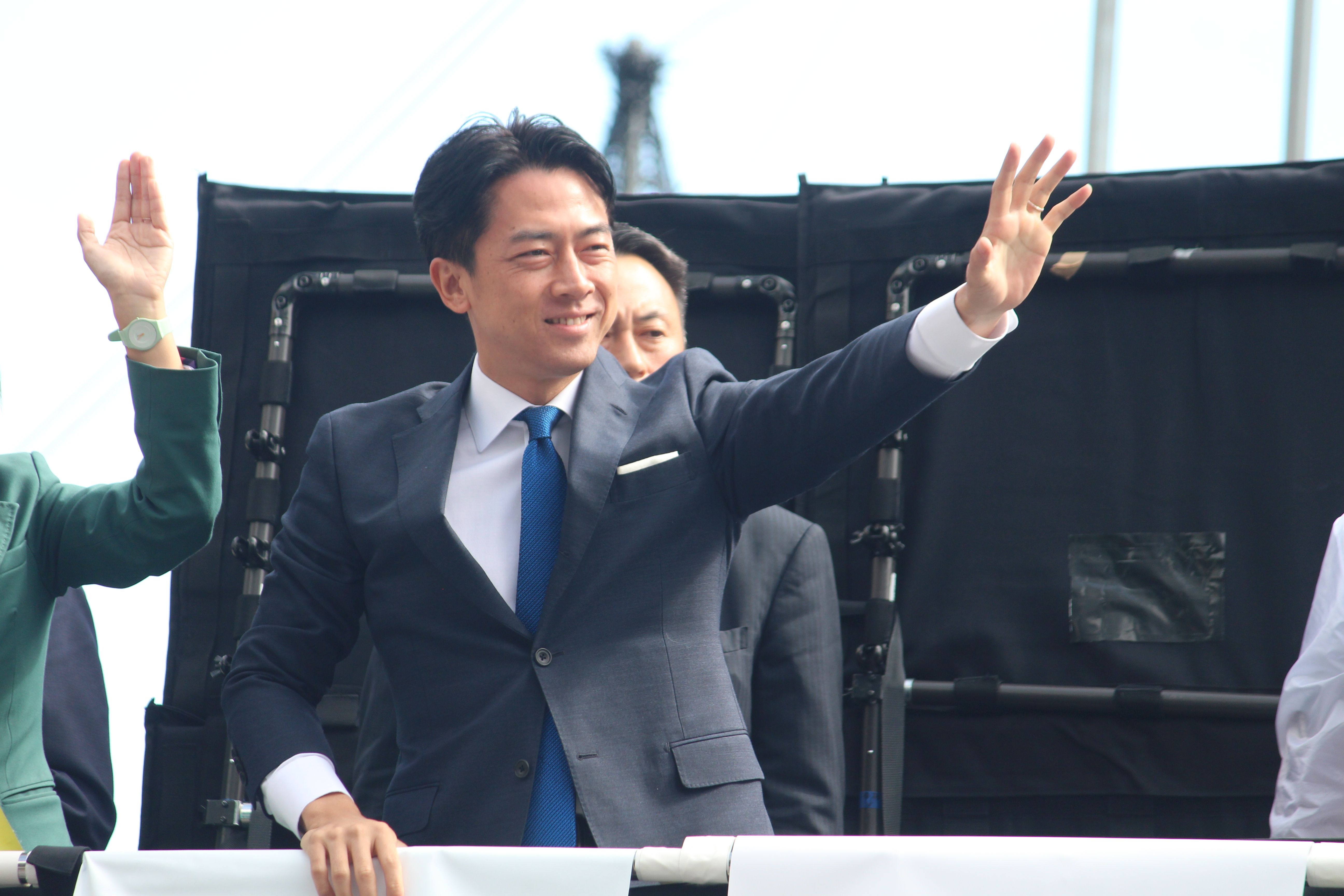 20241021-日本眾議院選舉即將投開票，自民黨選舉對策委員長小泉進次郎替黨內候選人站台造勢。（黃信維攝）