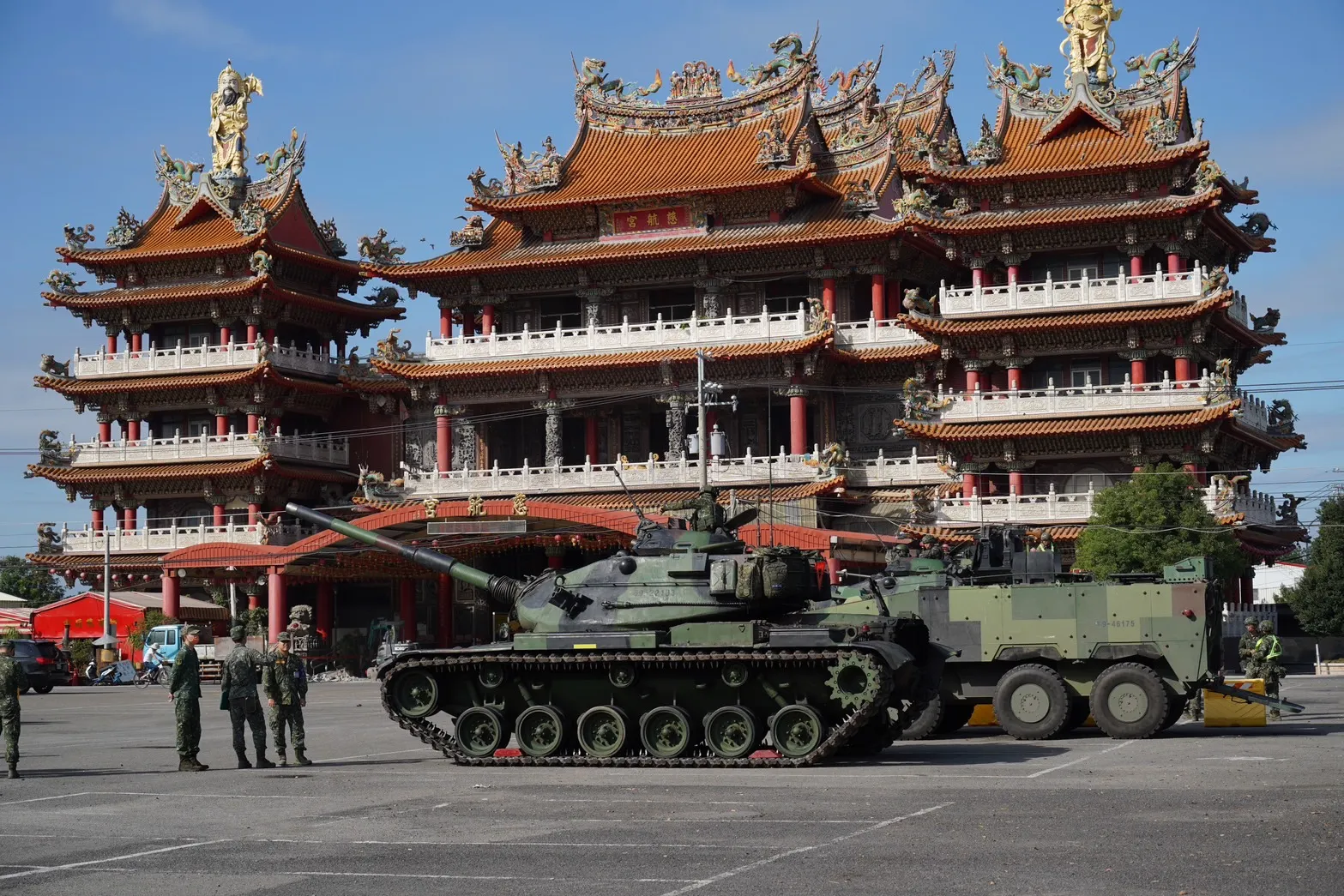 國軍「長泰19號」操演29日進入第二天，攻守兩軍在彰化對抗。（張曜麟攝）