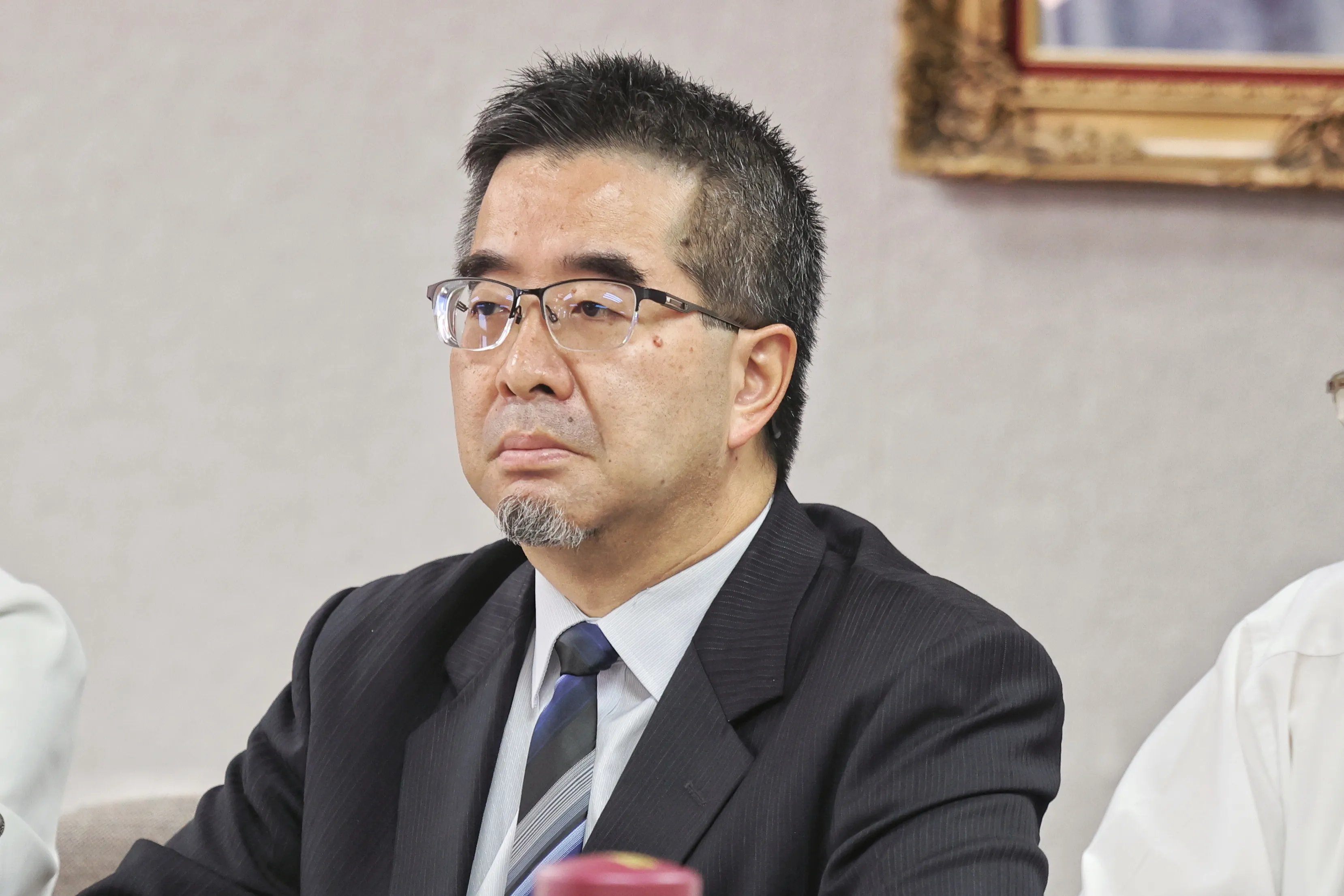 20241206-馬英九基金会執行長蕭旭岑氏が出席した記者会。（柯承惠撮影）