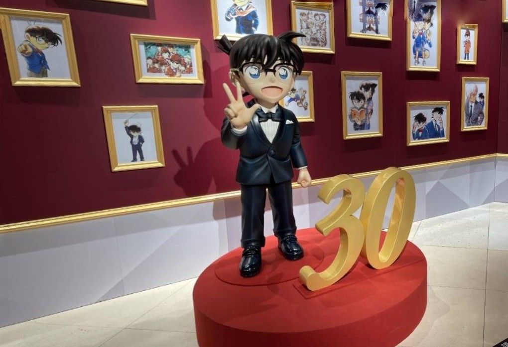 名偵探柯南連載30週年紀念展高雄場即日起在高雄夢時代盛大展出。（圖/徐炳文攝）