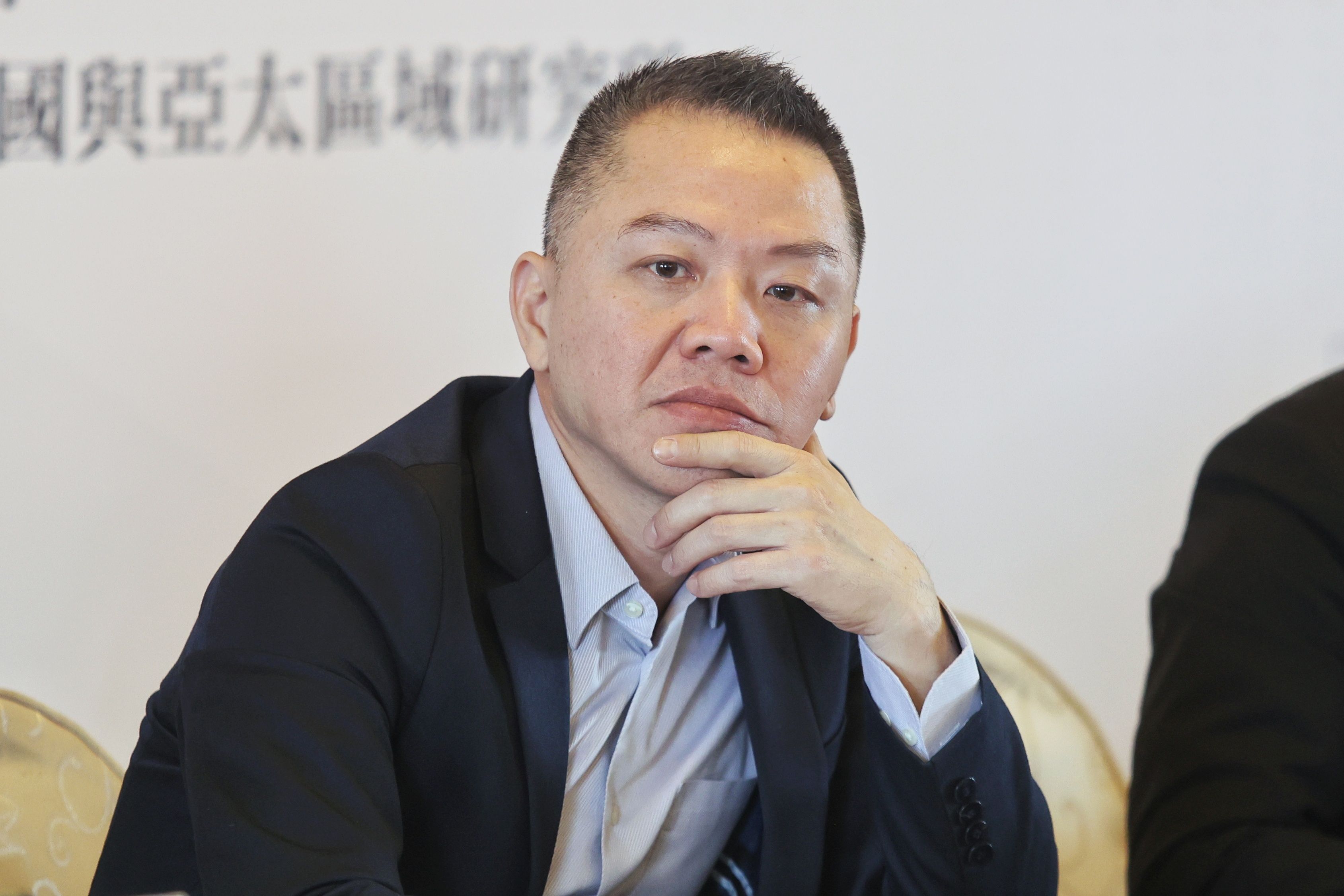 20250122-國策研究院22日舉行「川普新政與2025國際變局」座談會，國策院副院長郭育仁出席 。（柯承惠攝）