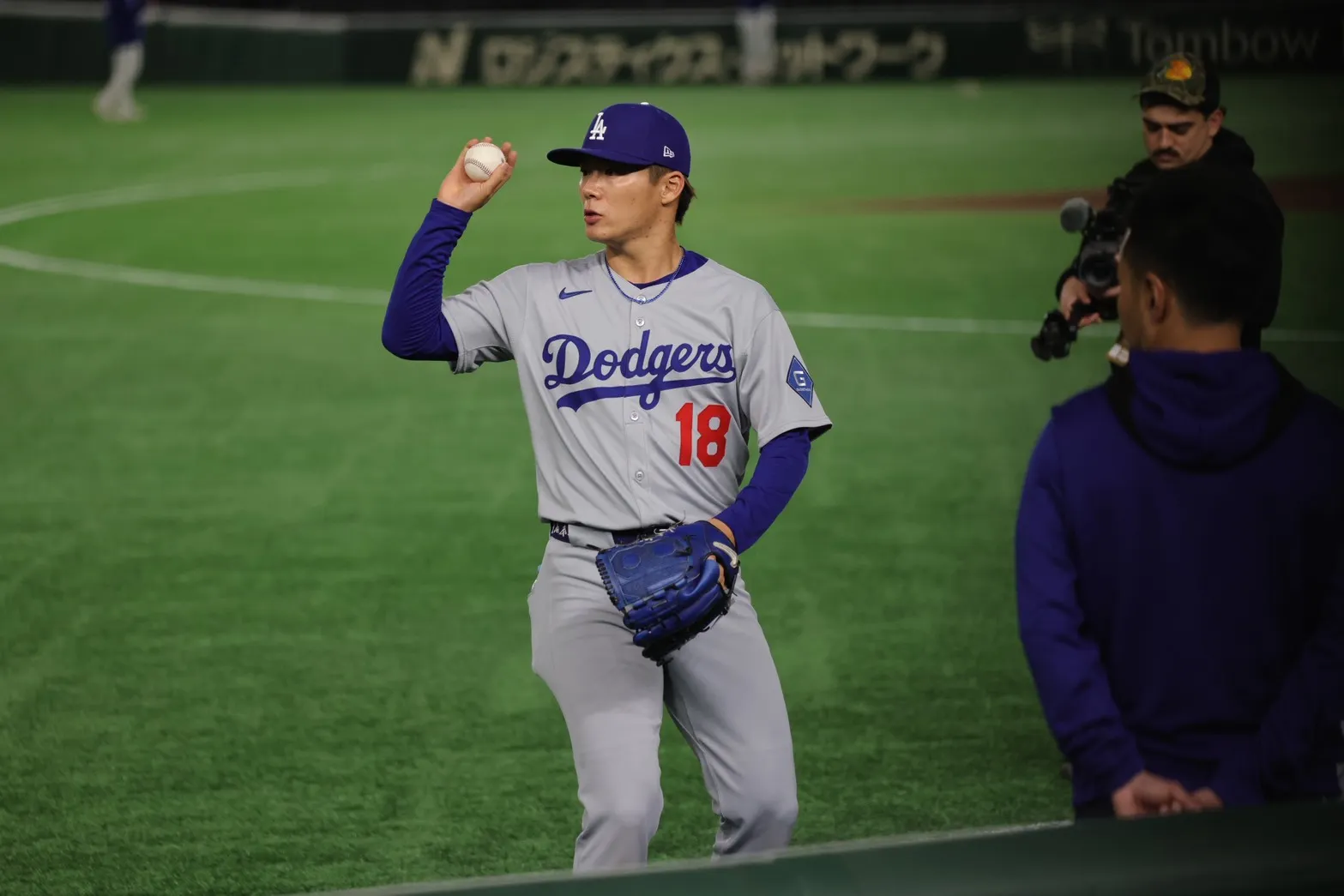 道奇隊日籍投手山本由伸。（陳志豪攝）