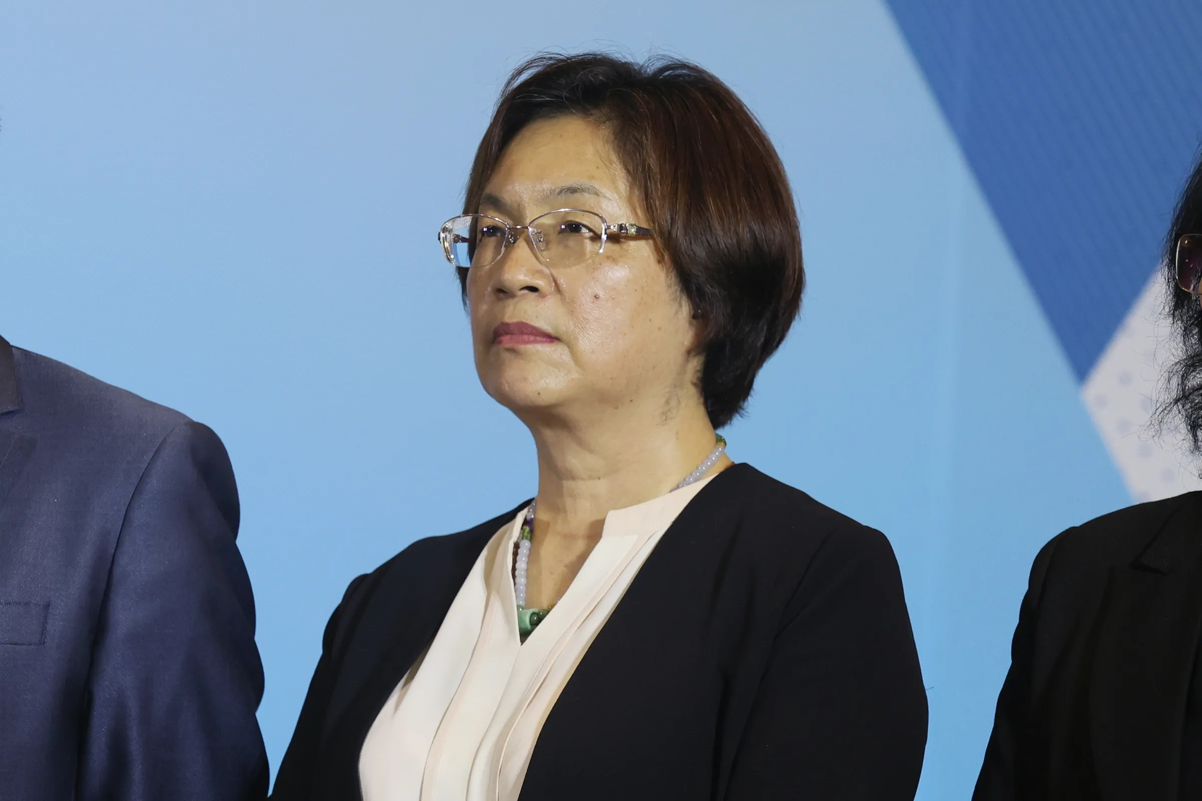 20250410-國民黨10日舉行縣市長聯合對策會議，討論美國關稅政策，彰化縣長王惠美出席。（柯承惠攝）