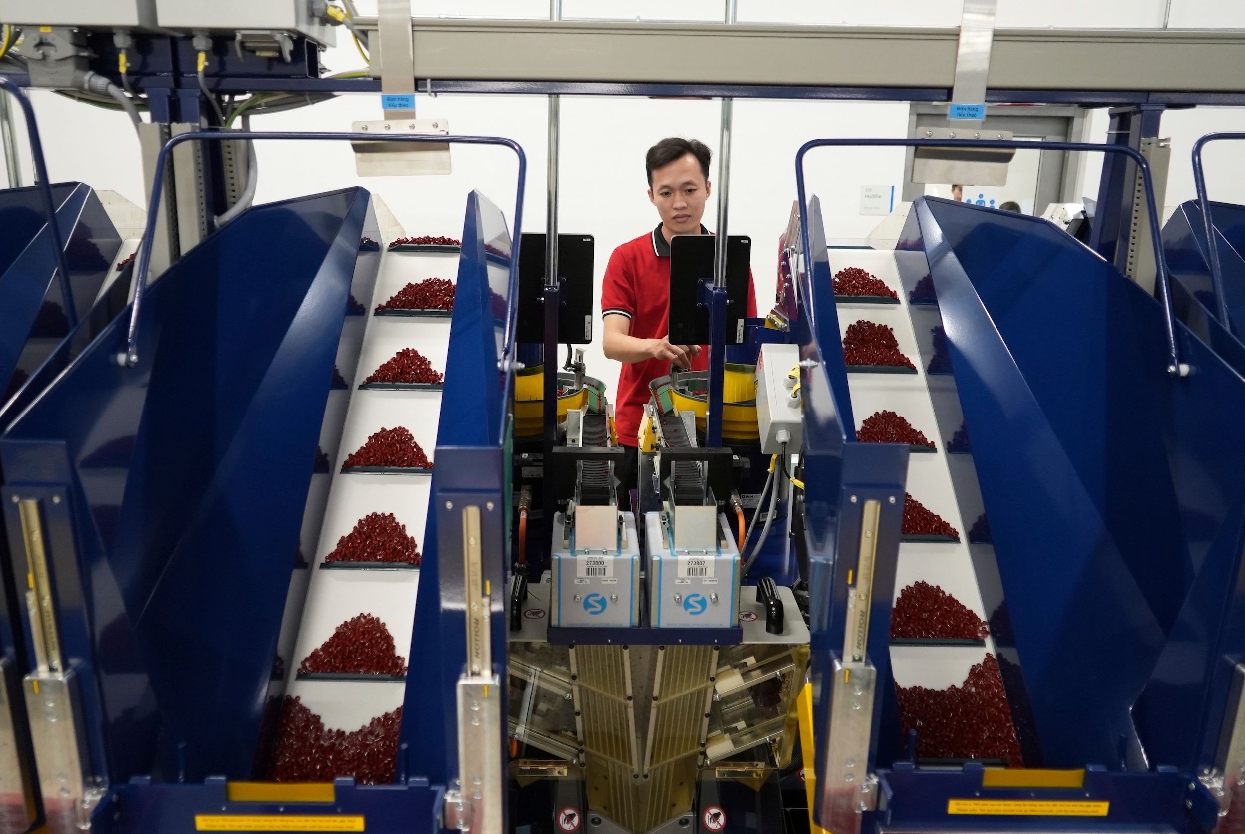 2025年4月2日，越南平陽的樂高工廠。（美聯社）