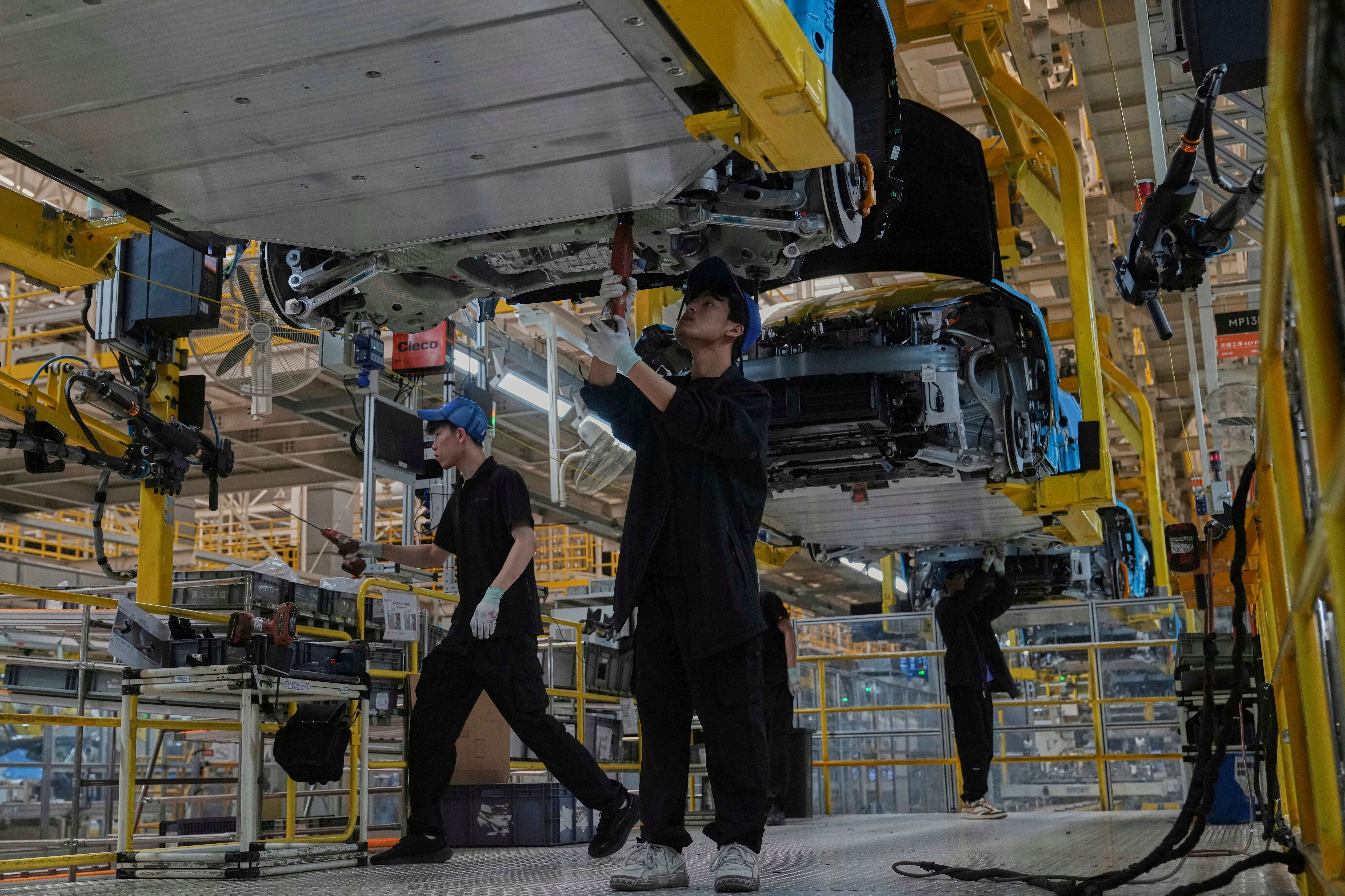 中國經濟、製造業、工廠、汽車。（美聯社）
