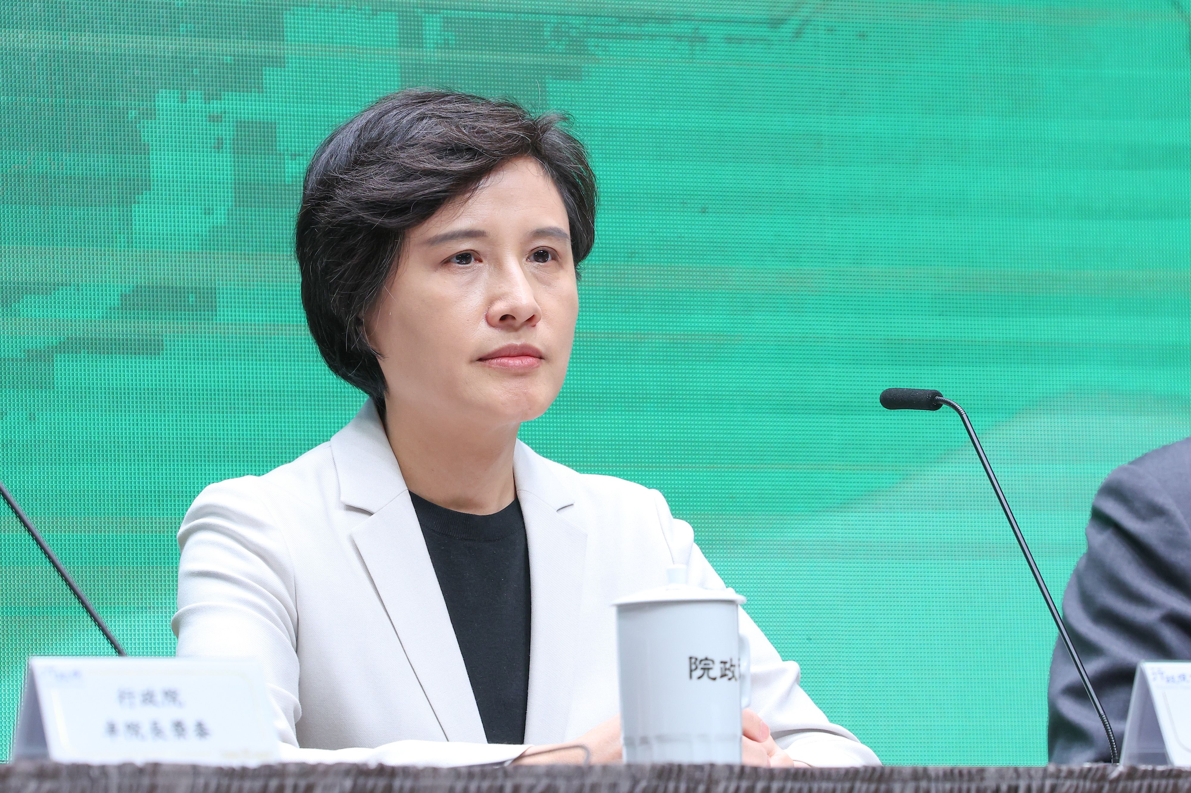 20250424-行政院副院長鄭麗君24日出席行政院院会後記者会。（顏麟宇撮影）