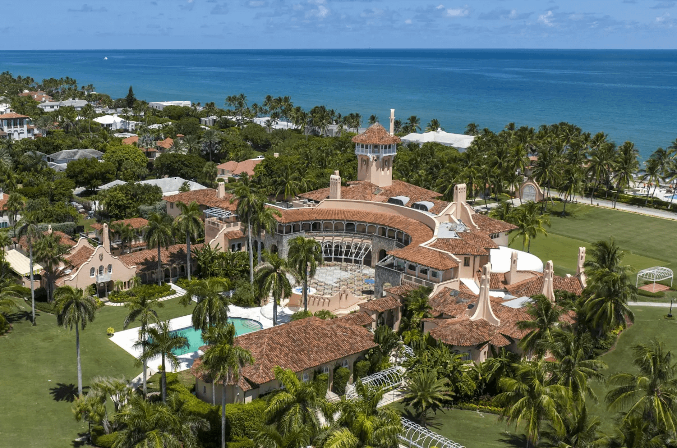 2022年8月31日。川普在佛州的海湖莊園（Mar-a-Lago）。（AP）