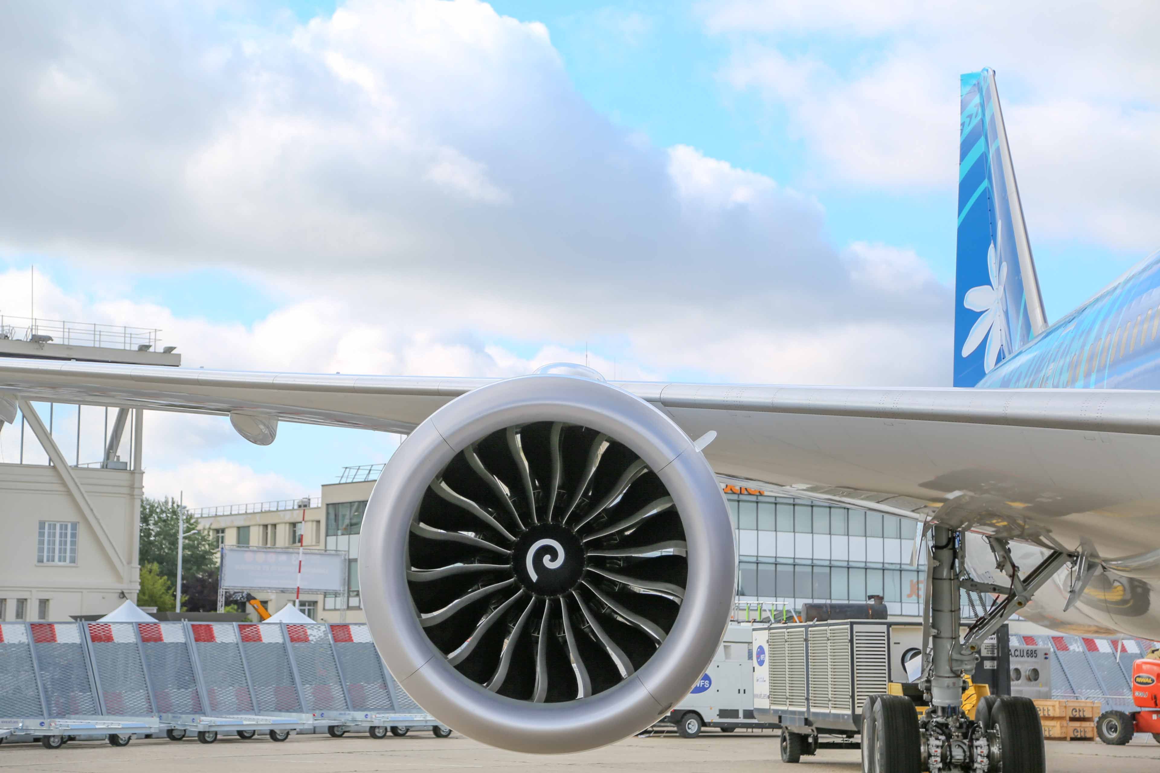 美國大廠奇異（GE）生產的飛機引擎。（翻攝自GE Aerospace官網）