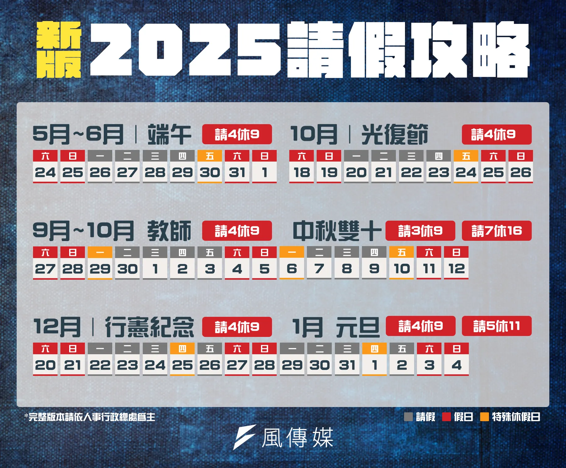 2025下半年請假攻略。（圖／風生活製）