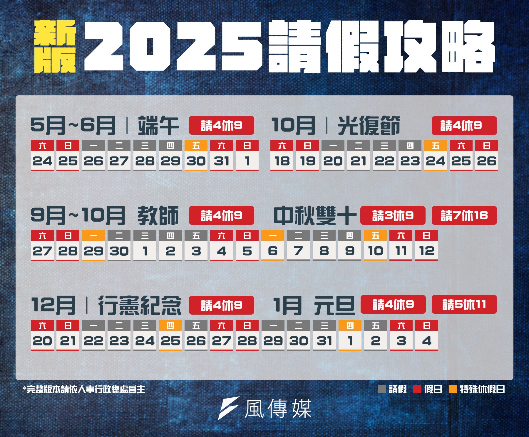 2025下半年請假攻略。（圖／風生活製）