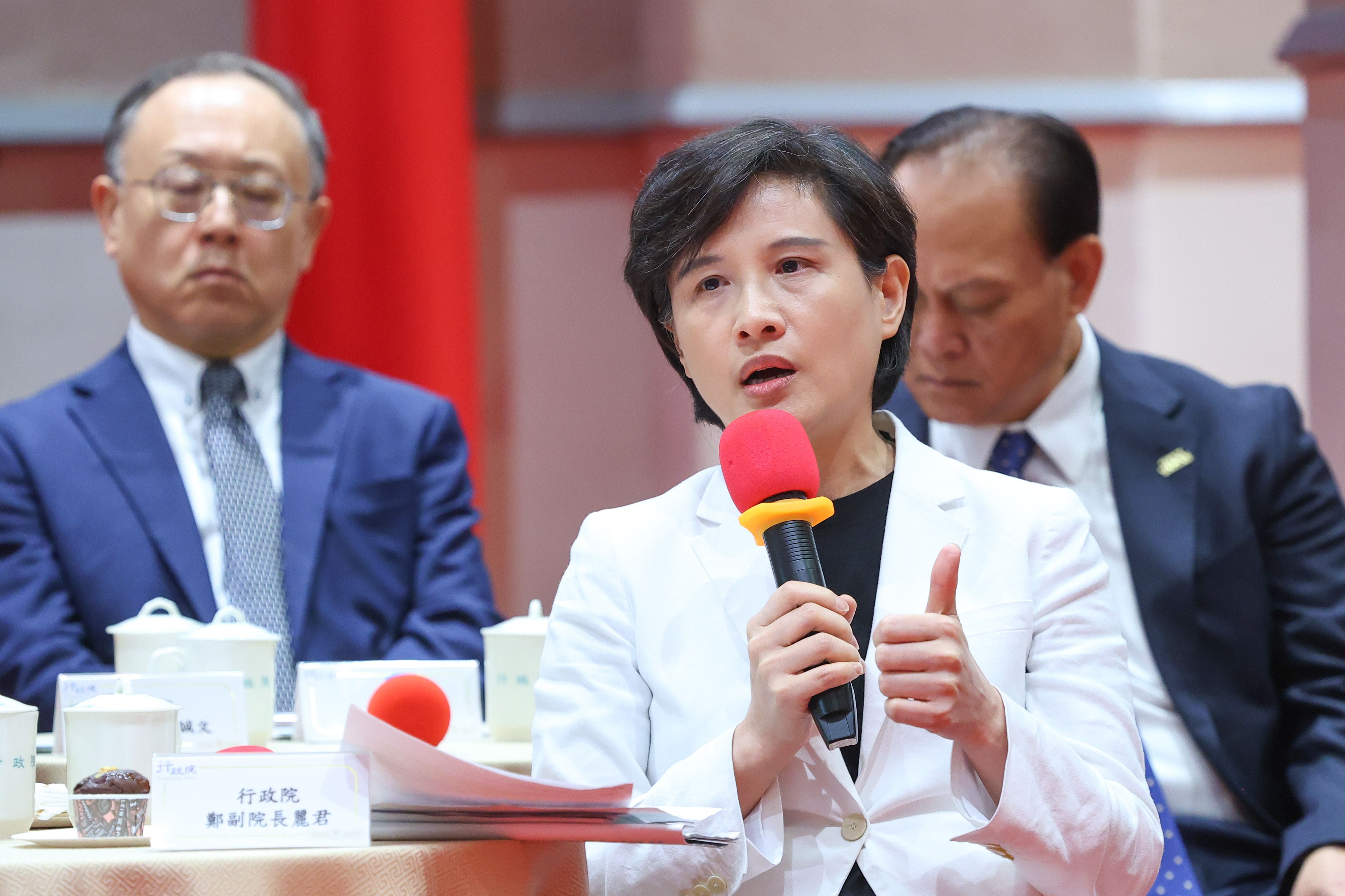 20250516-行政院副院長鄭麗君16日出席上任周年記者會。（顏麟宇攝）