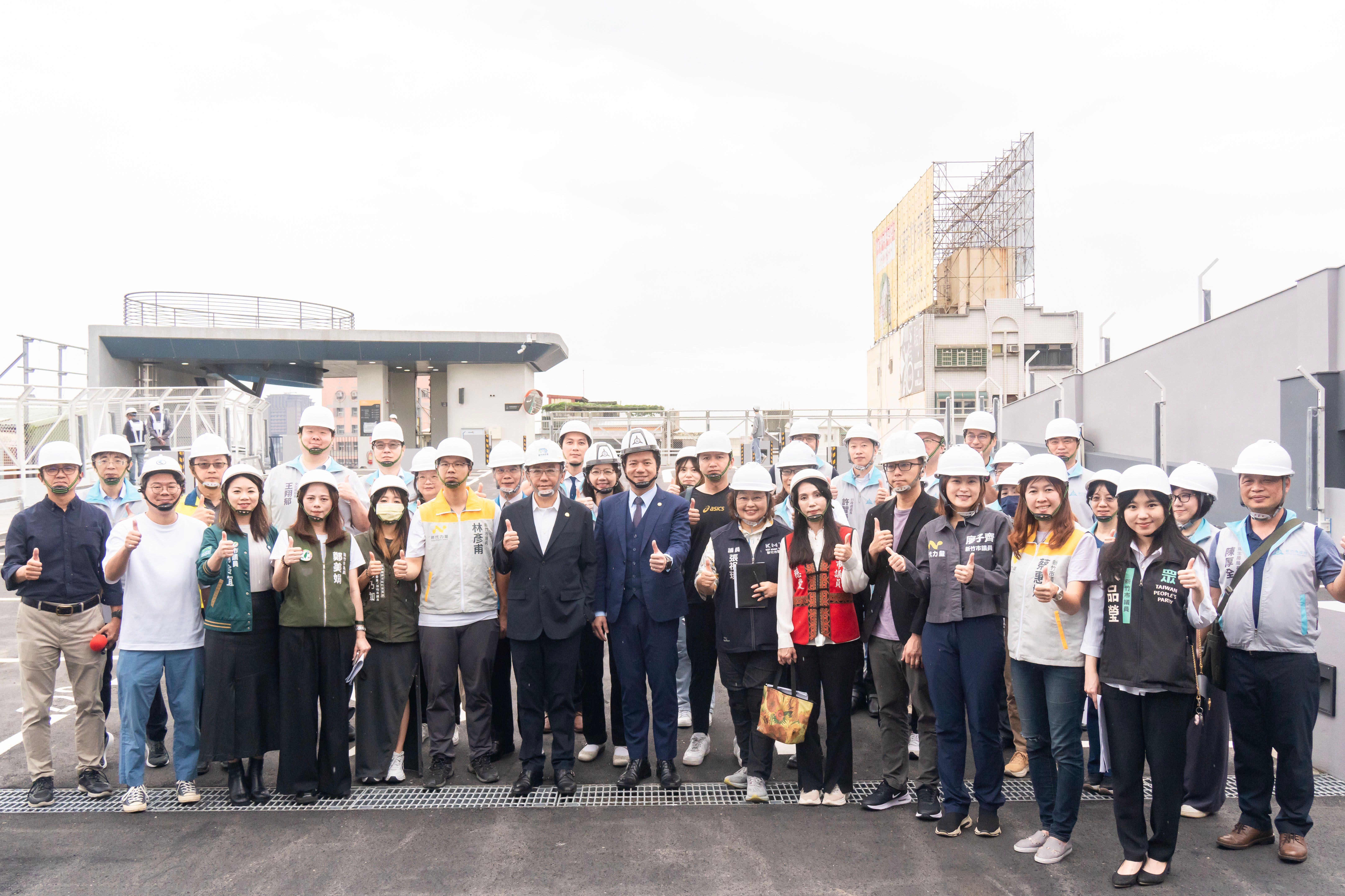 竹市議會市政考察「西大路（停七）停車場興建工程」。（圖／新竹市政府提供）