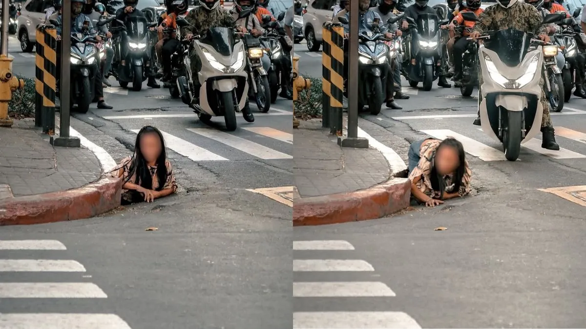 威廉於Instagram發文表示，他當天下午約5時行經魯菲諾街與阿德倫塔多街交叉口時，驚見一顆人頭從排水孔探出，隨後整個人從孔洞中慢慢爬出。（圖／翻攝自IG／iammrthirty）