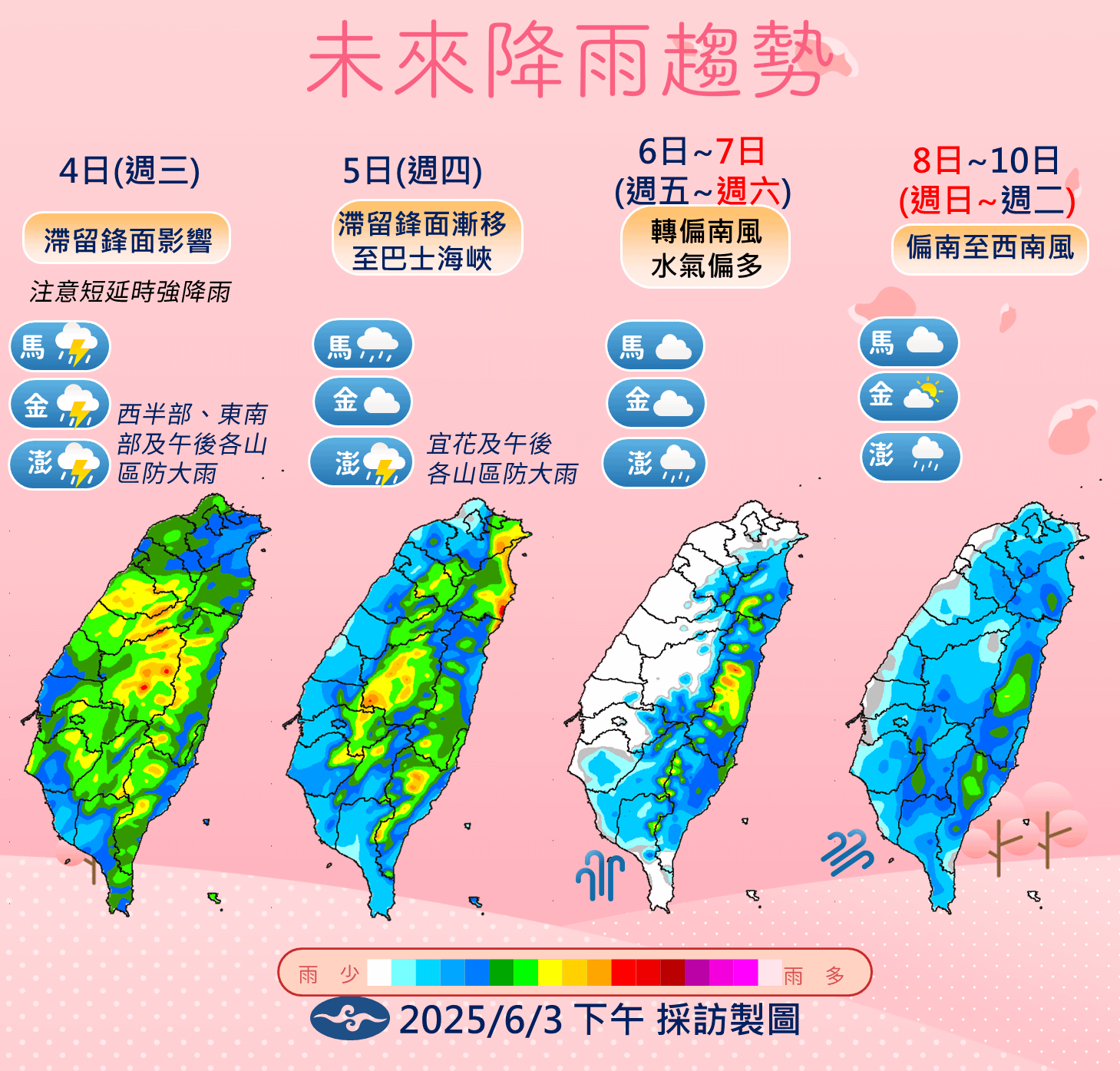 未來降雨趨勢。（圖／中央氣象署提供）