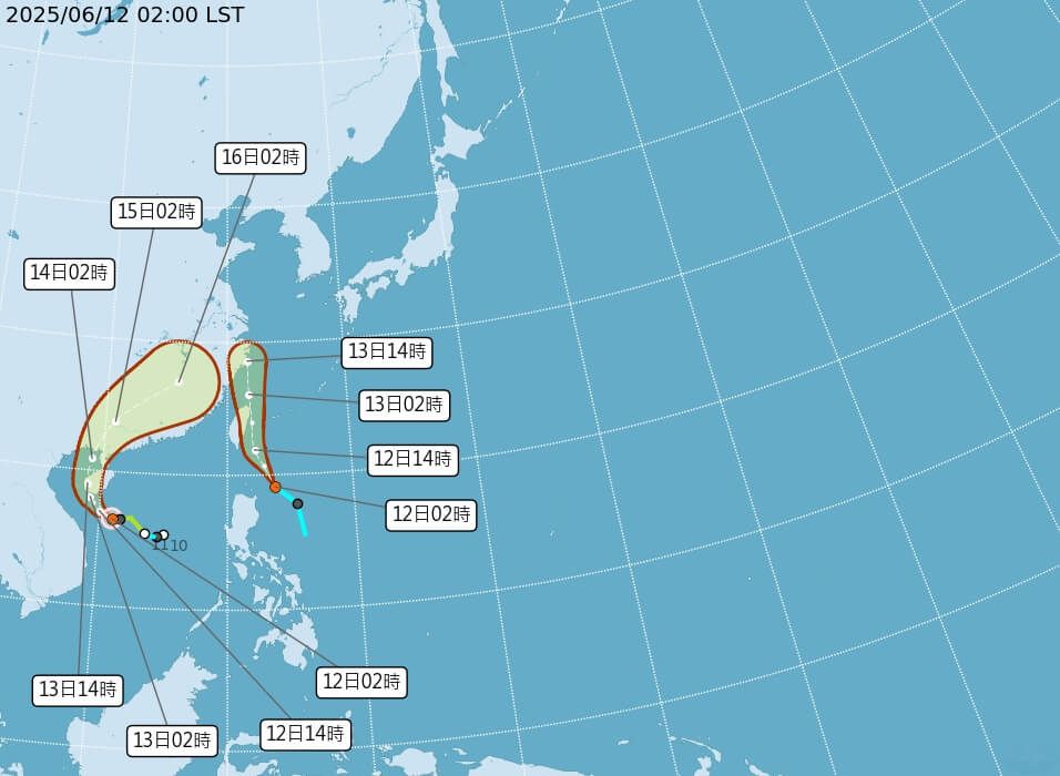 最新颱風路徑。（圖／取自中央氣象署）