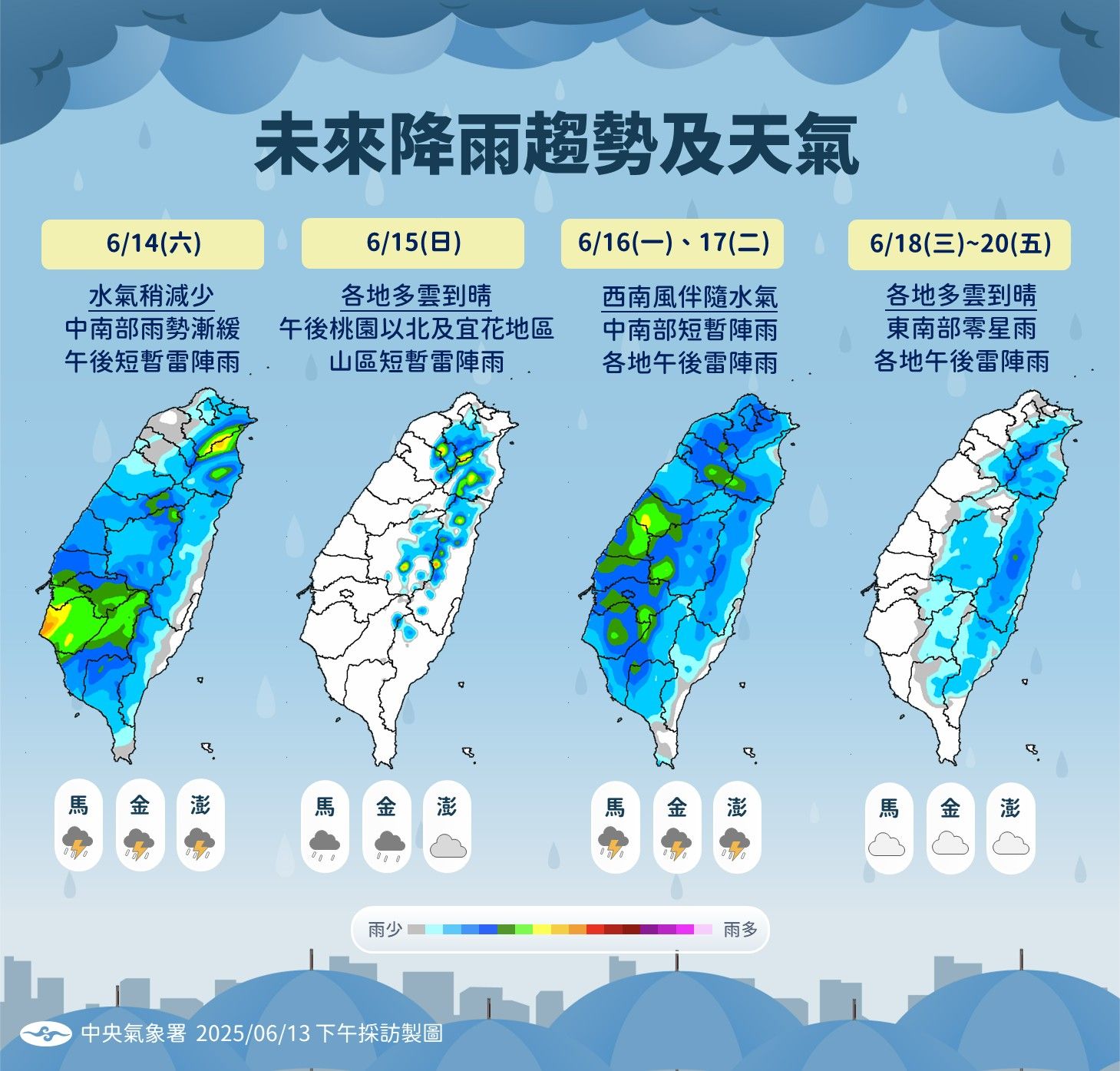 未來一周天氣。（圖／氣象署提供）