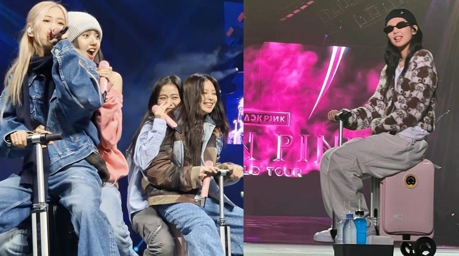 韓國人氣女團 BLACKPINK 在演唱會上騎乘 Airwheel SE3S 行李箱電動單車，可騎乘的行李箱讓旅行變得更加輕鬆。