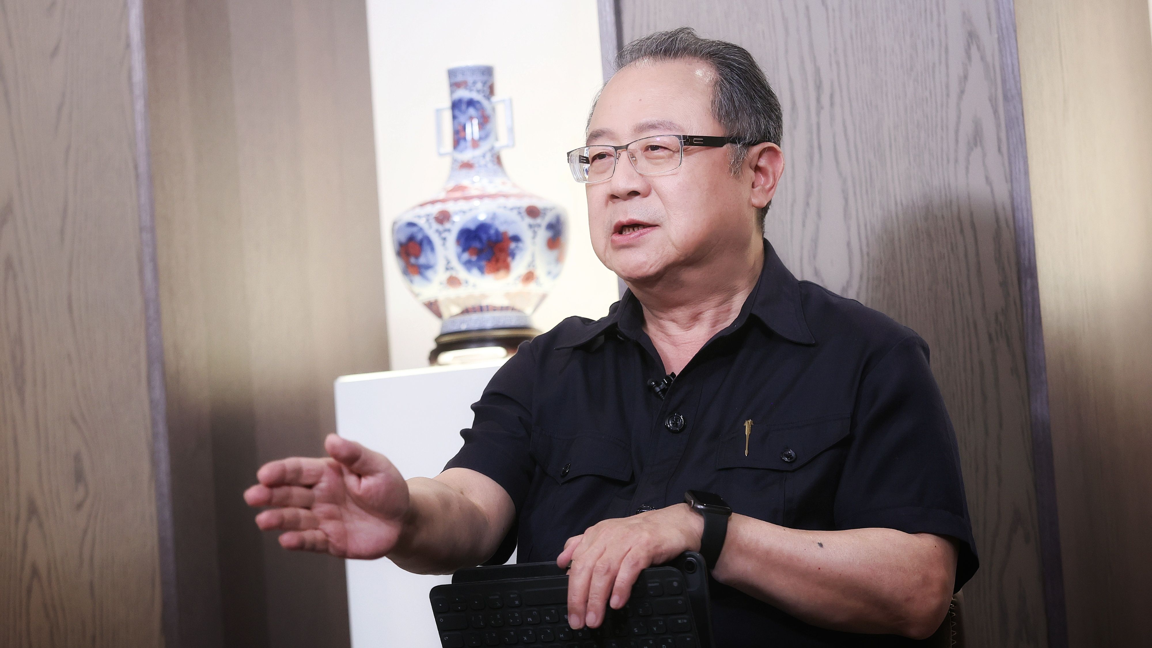 20250618-風傳媒《下班國際線》節目18日由主持人路怡珍與中華戰略暨兵棋研究協會理事長黃介正（見圖）、風傳媒兩岸中心副主任杜宗熹對談。（柯承惠攝）