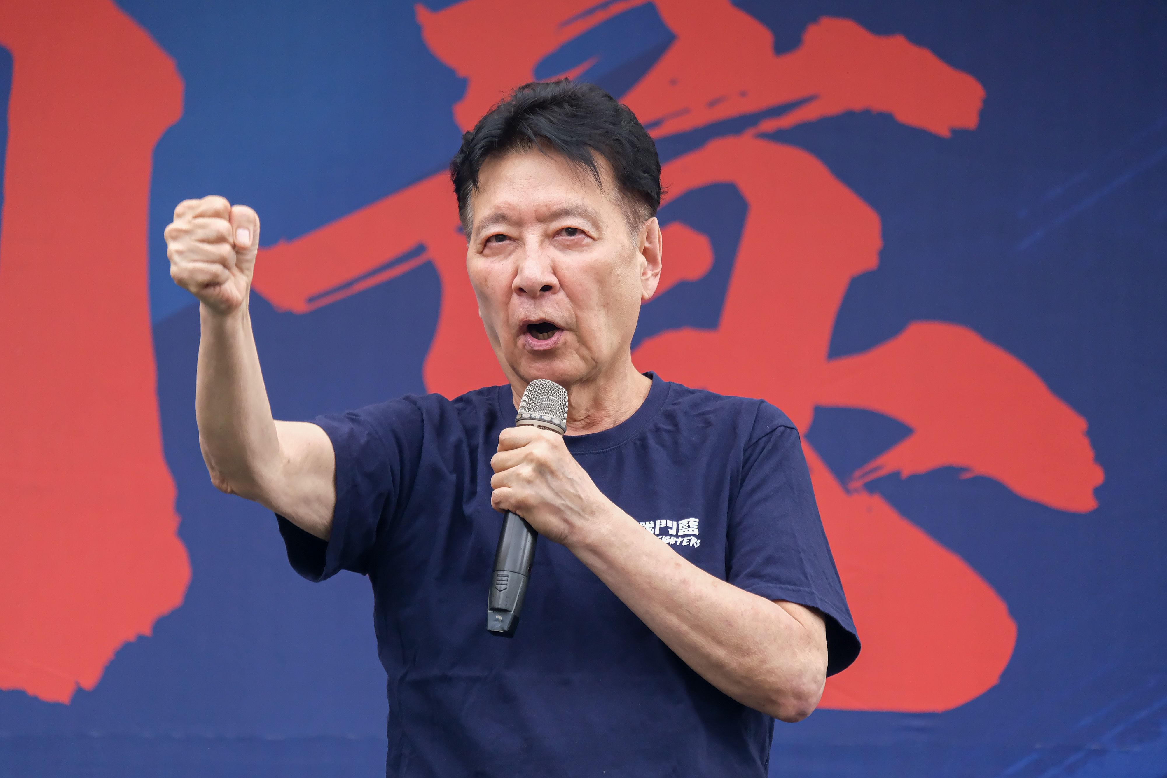 20250621-北北基反惡罷團結大會21日於榮星花園登場，圖為戰鬥藍發起人趙少康。（劉偉宏攝）