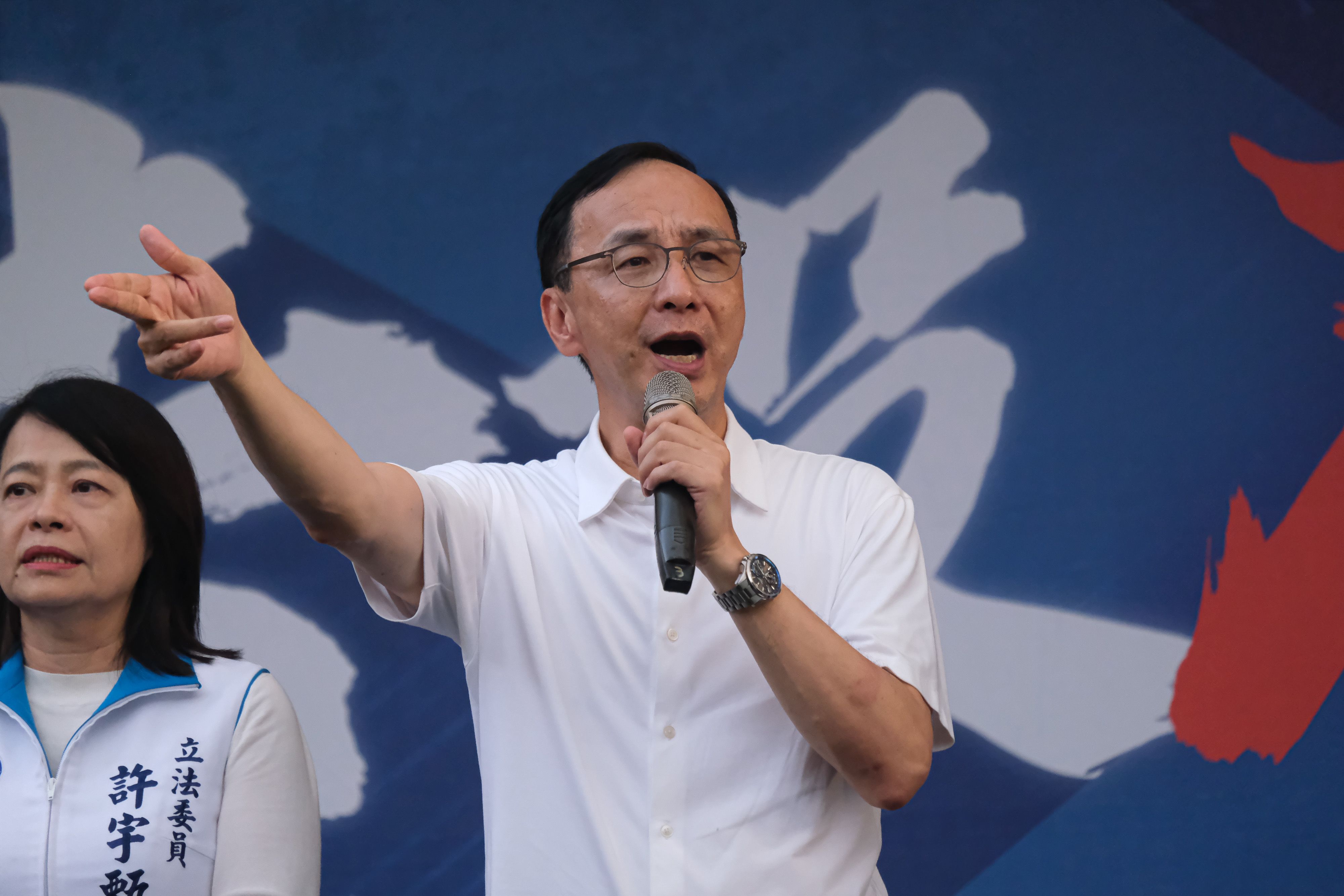 20250621-北北基反惡罷團結大會21日於榮星花園登場，圖為國民黨主席朱立倫。（劉偉宏攝）