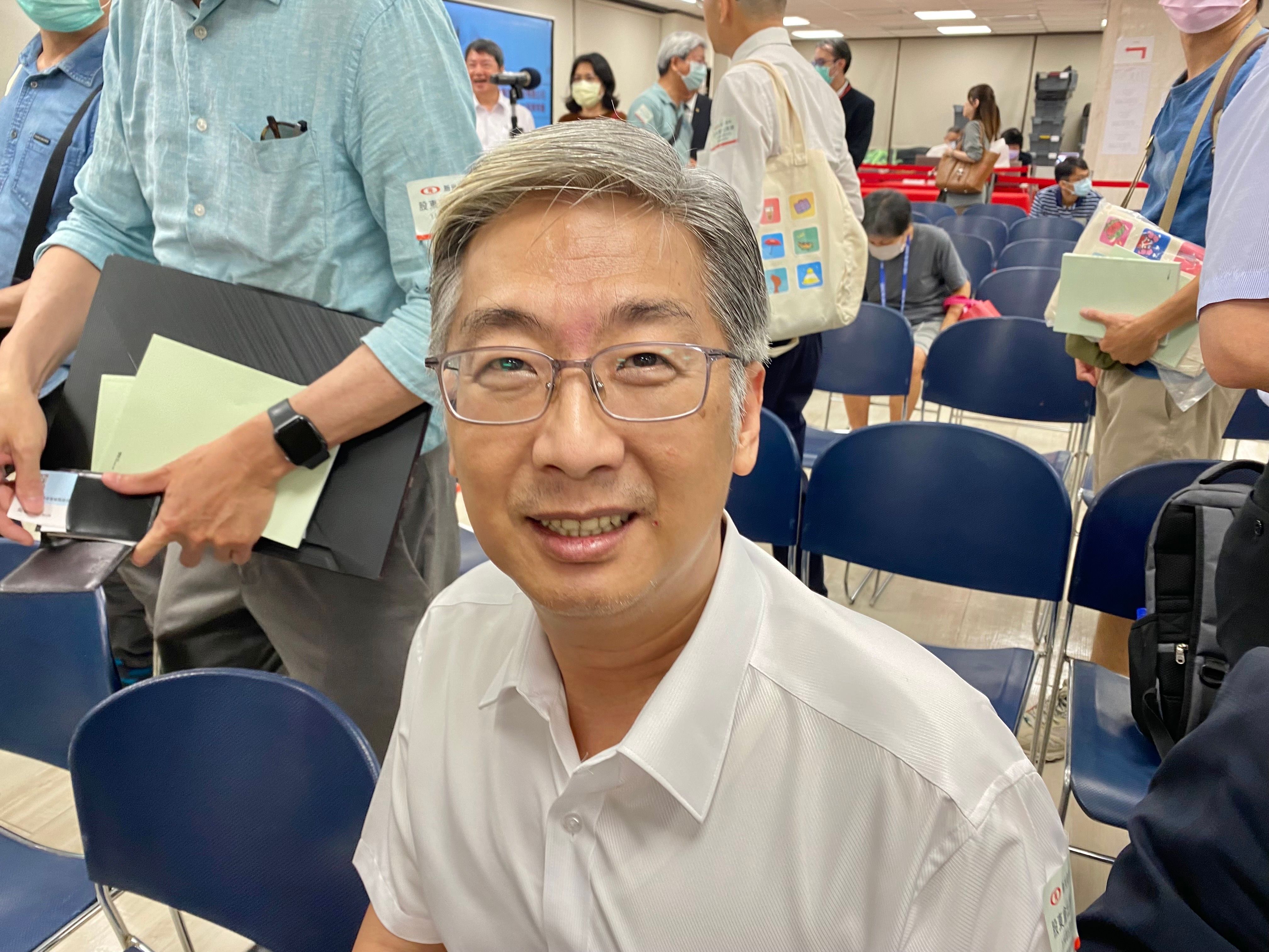 20250623－新光金控大股東林家第三代、財團法人台灣林登山社會福利基金會執行長林偉澤23日出席新光金股東常會。（陳怡慈攝）
