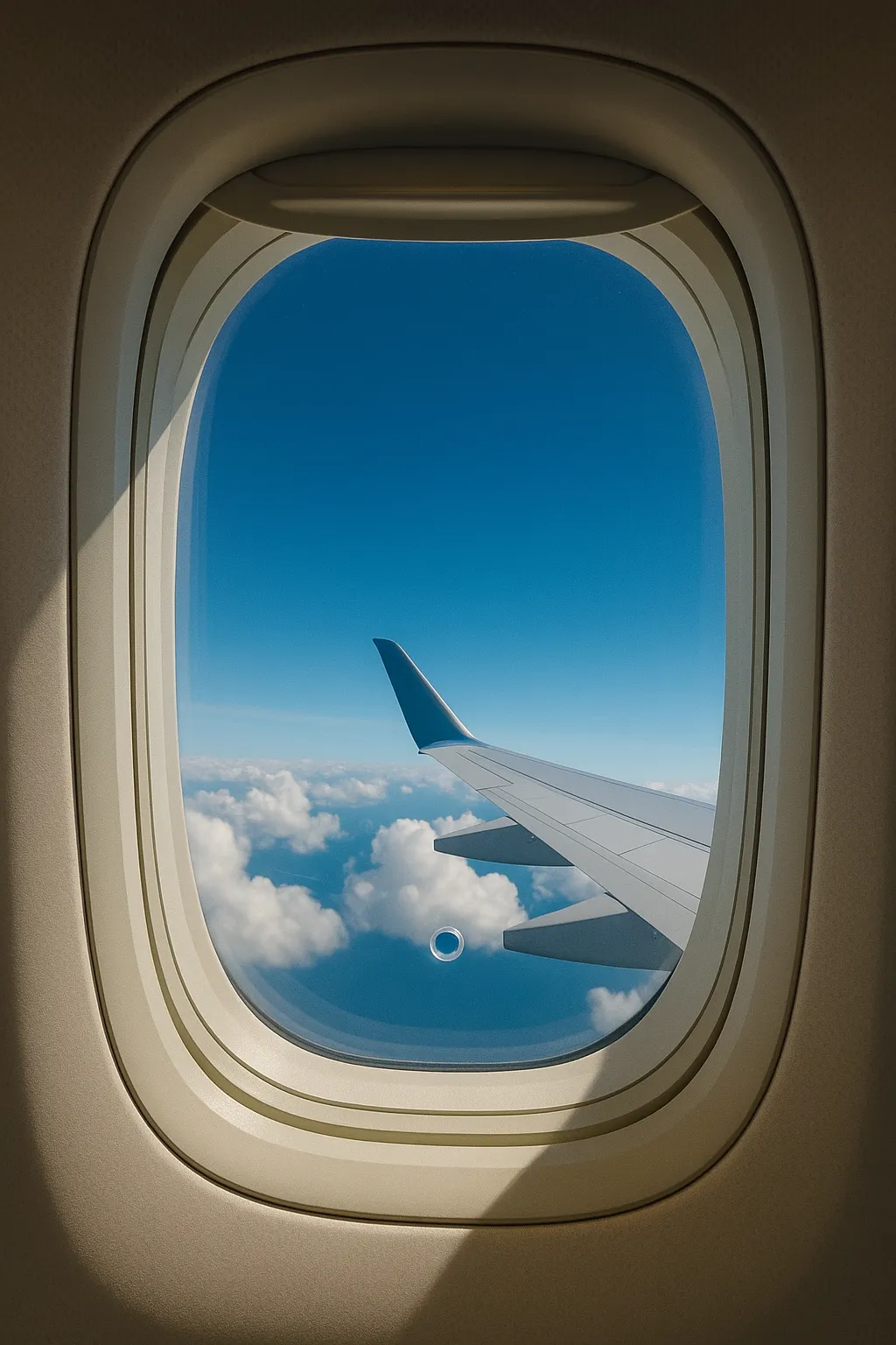 飛機窗上為什麼有1個小洞？機師工會解答真實用途！沒這個洞真的不行。（示意圖／ChatGPT生成）