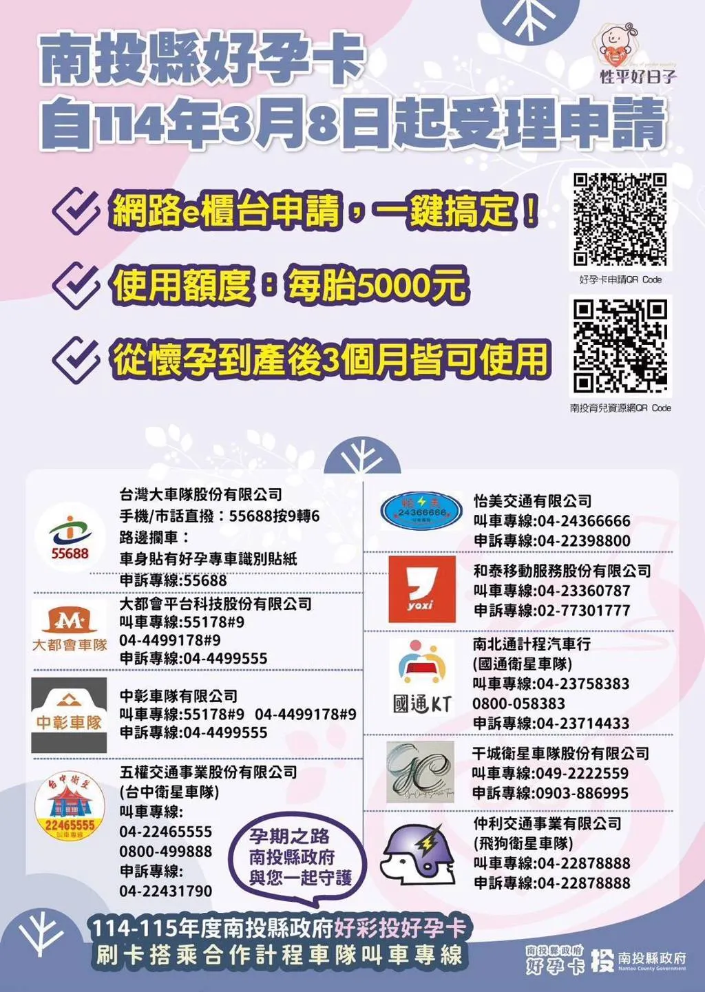 南投好孕卡。（圖／取自南投縣政府）