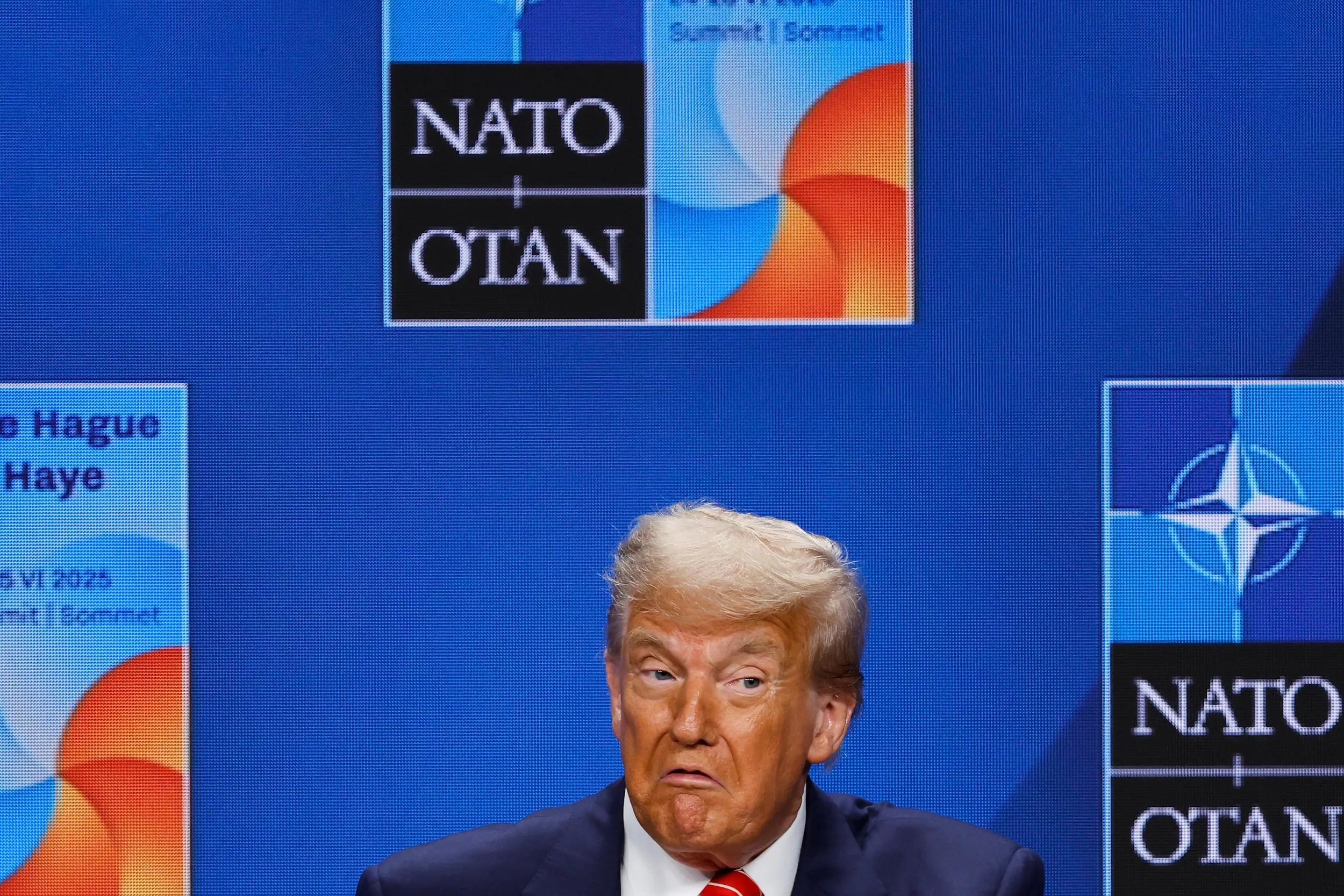 2025年6月25日、米国大統領トランプがNATOサミットに出席。（AP通信）