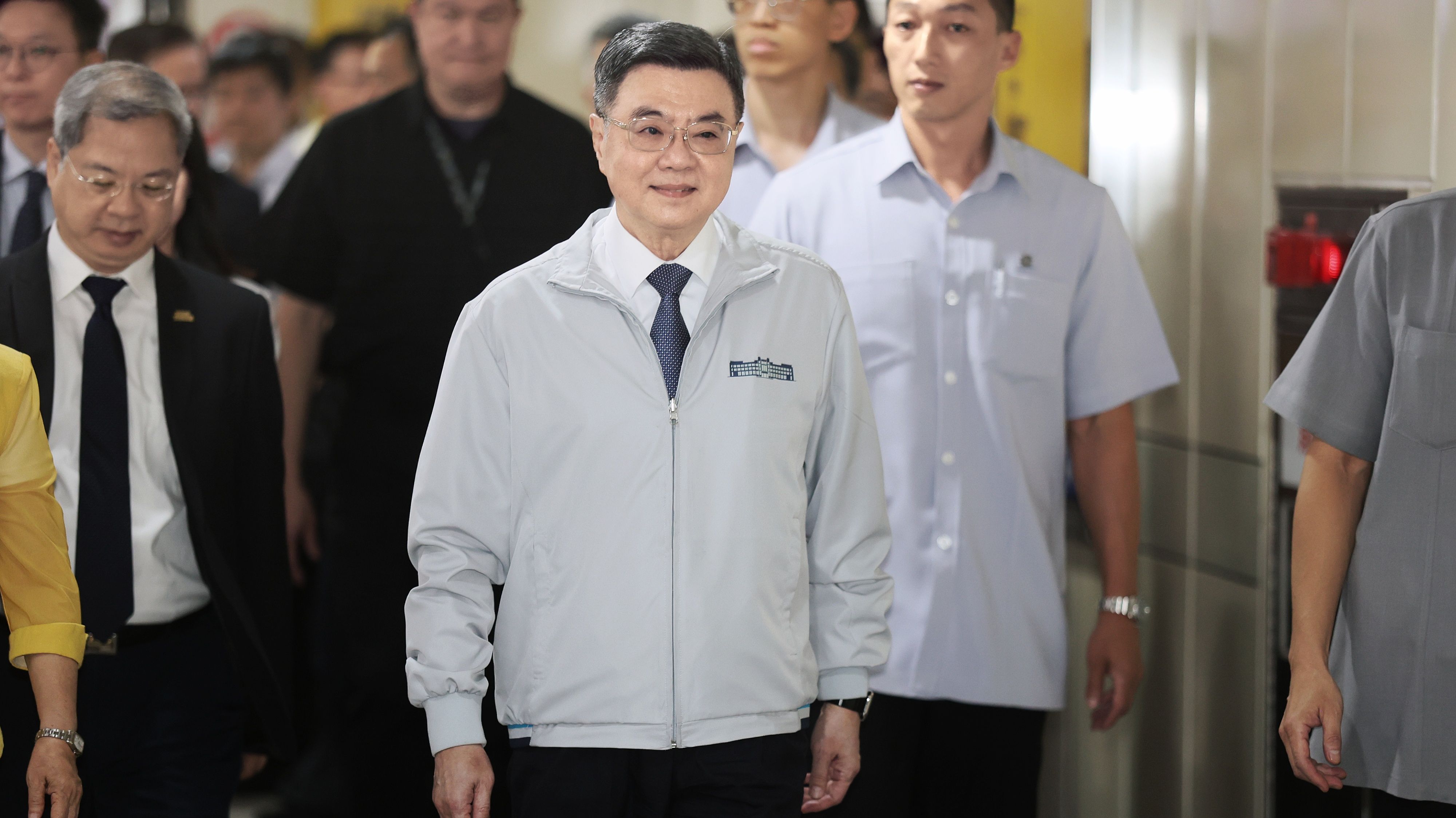 20250702-行政院長卓榮泰2日出席「守護之盾-防空避難體驗特展」開幕儀式。（柯承惠攝）