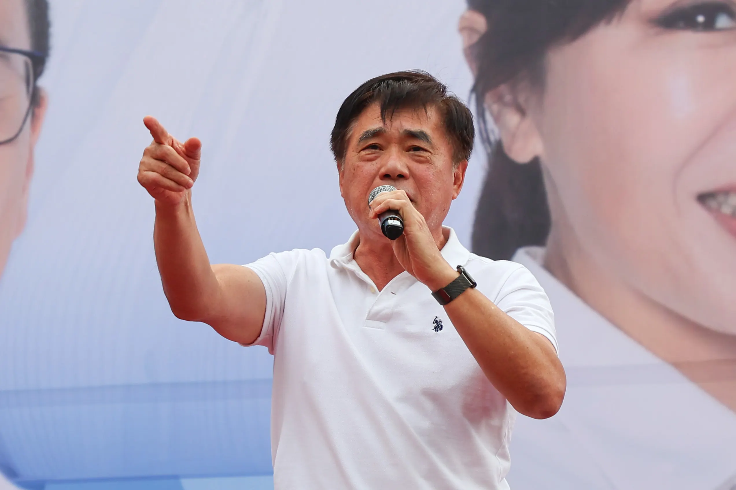 20250705-前台北市長郝龍斌5日出席「反惡罷，戰獨裁！7/26出門投票 『不同意罷免』」活動。（顏麟宇攝）