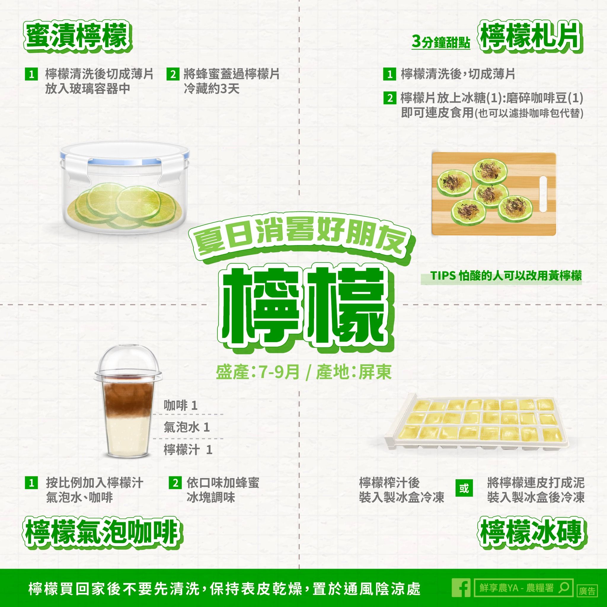 檸檬不只可以擠檸檬汁！還有這些清爽的吃法。（圖／農糧署提供）