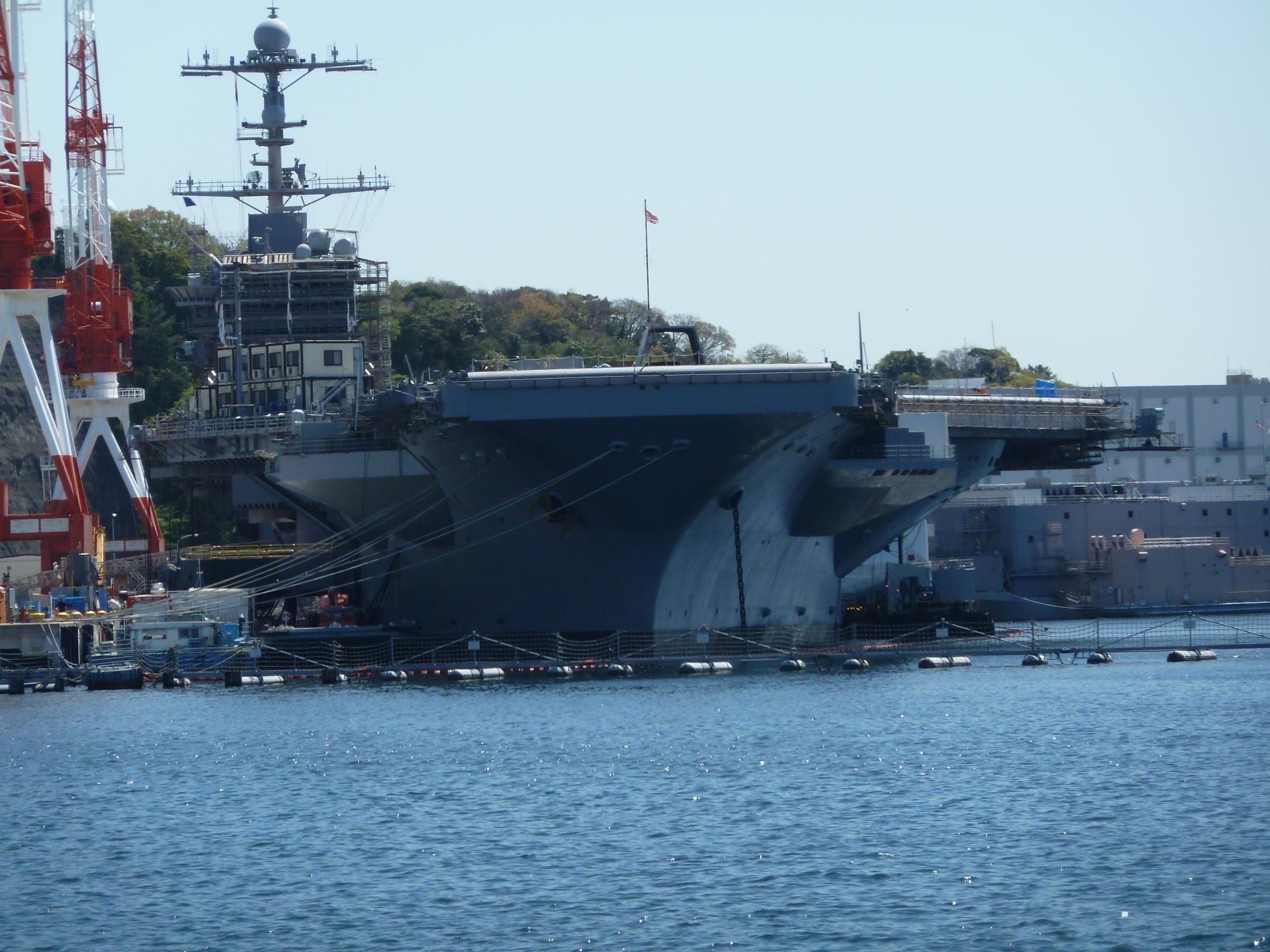 20250710-以橫須賀為母港的美國核子動力航空母艦喬治華盛頓號。（楊舒媚攝）