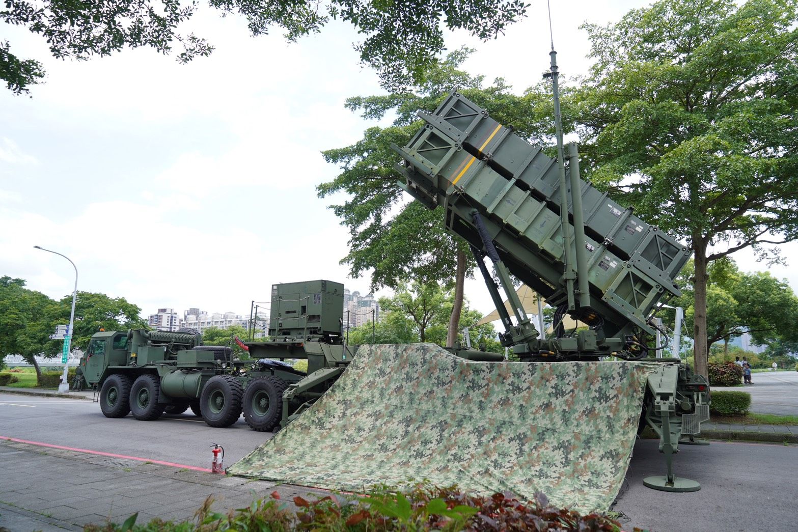 空軍愛國者飛彈連進駐新店地區。（張曜麟攝）