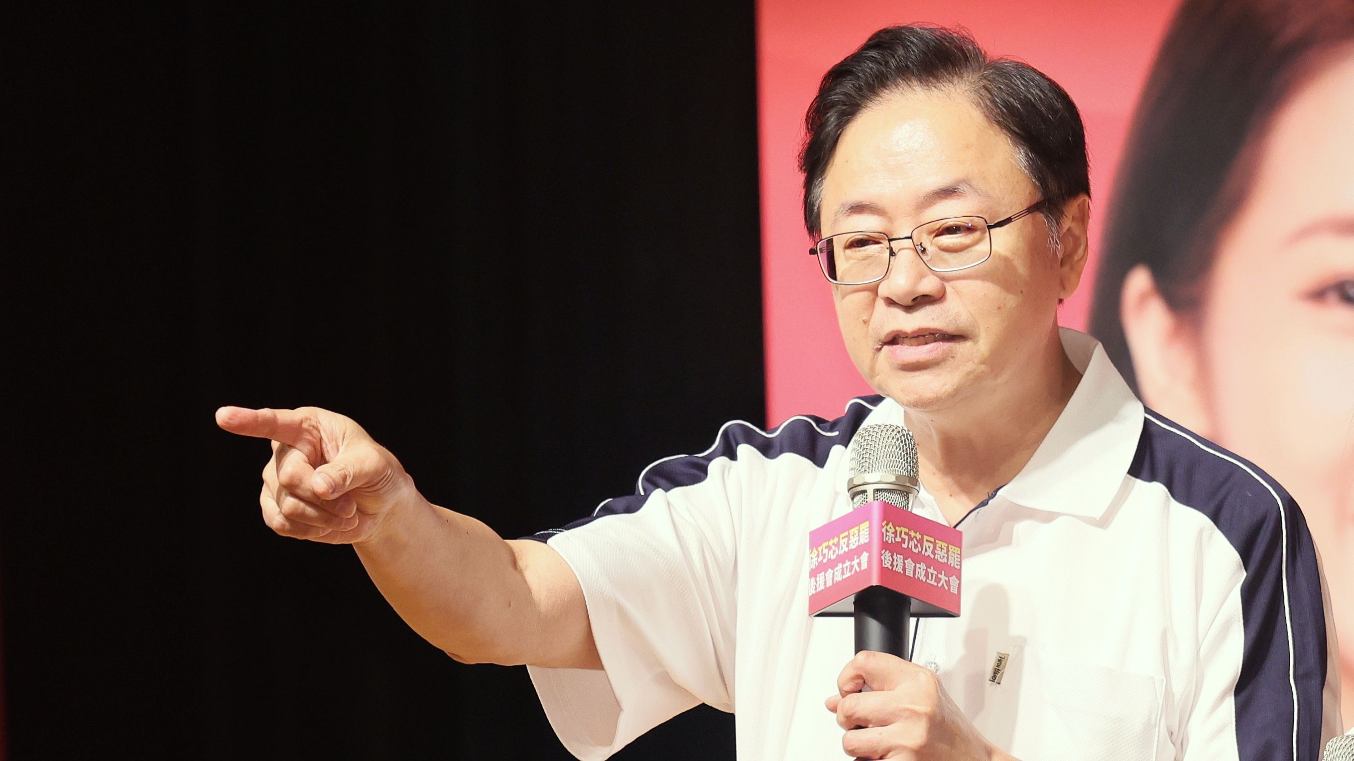 20250713-桃園市長張善政13日出席台北市立委徐巧芯反罷免活動。（柯承惠攝）