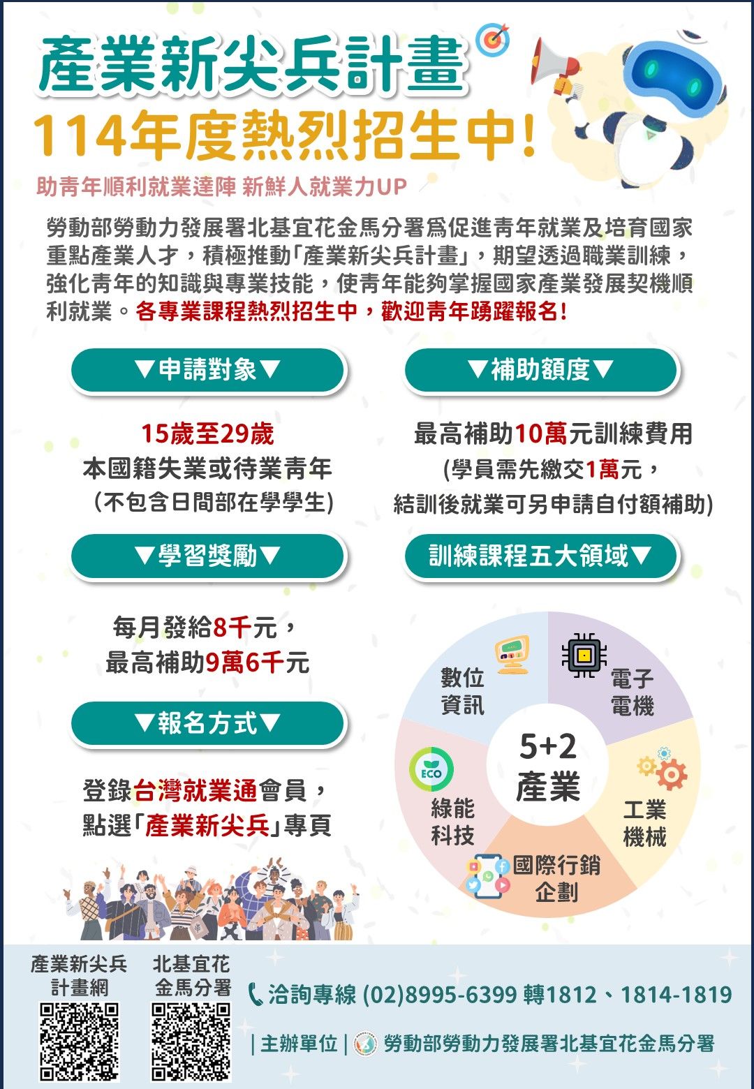 勞動部產業新尖兵計畫協助青年強化職能，促進就業。（圖／勞動力發展署北分署提供）