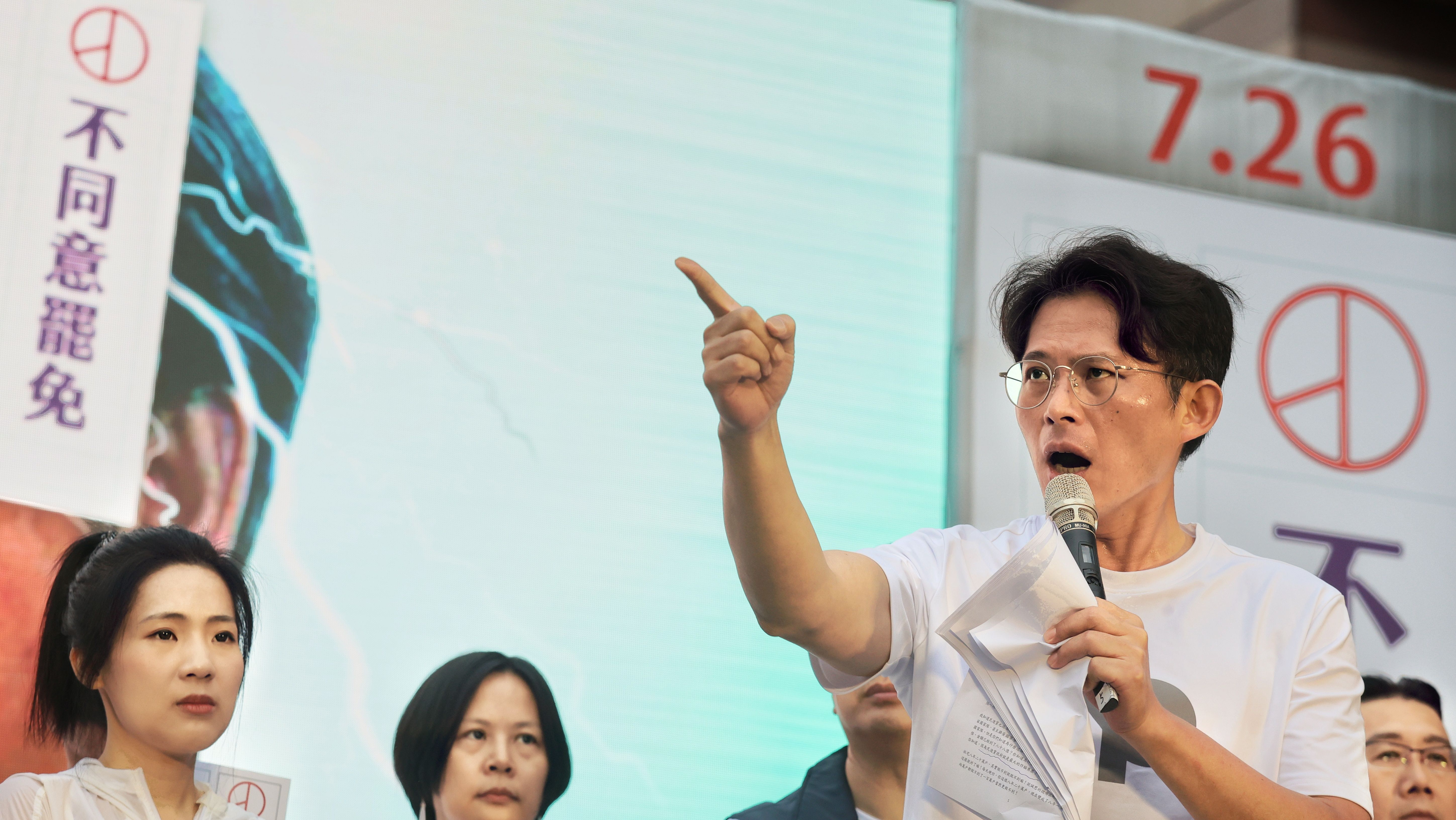 20250720-民衆党主席黄国昌、反リコールイベント出席。（柯承惠撮）