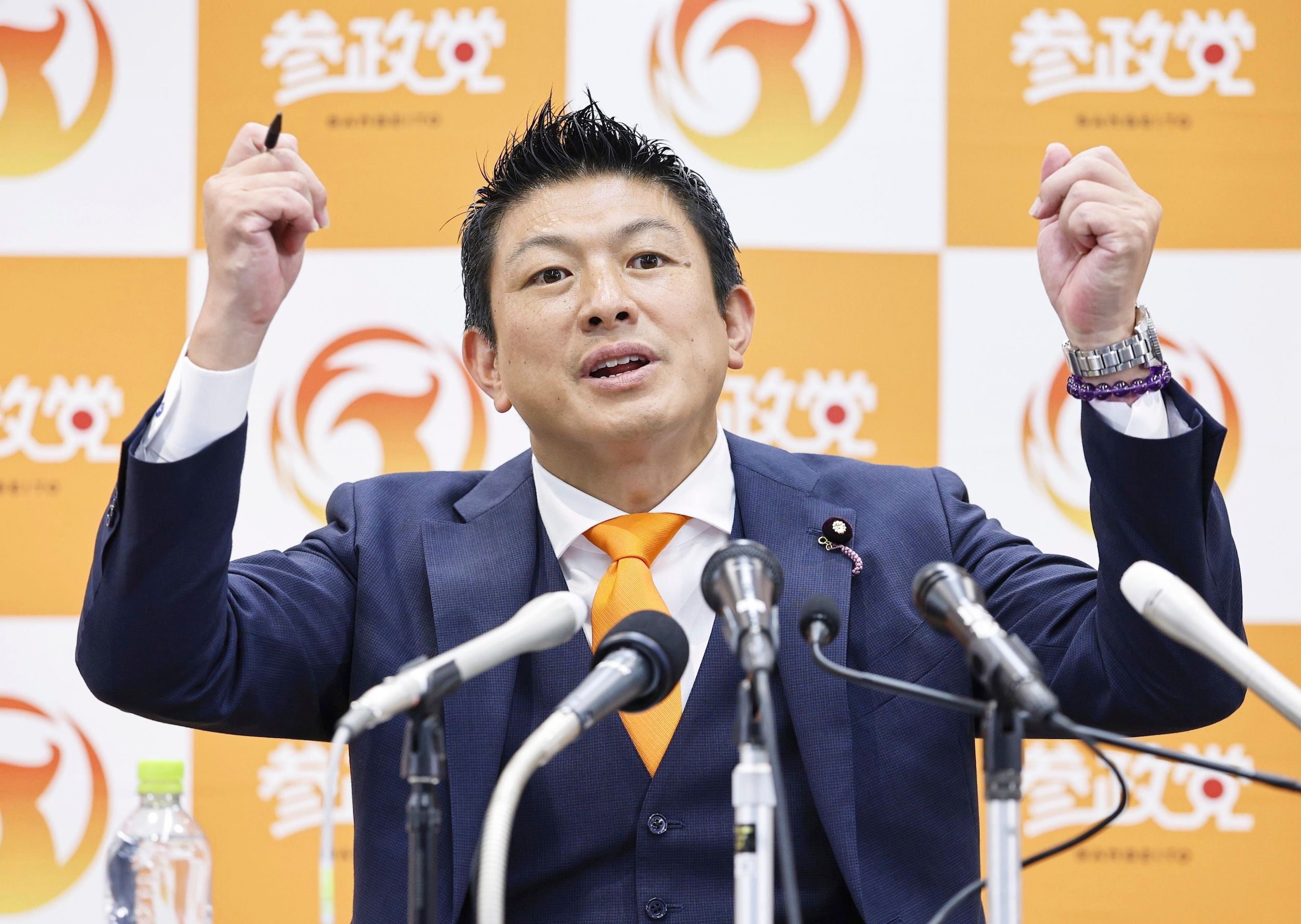 日本参政党党首神谷宗幣。（AP通信）