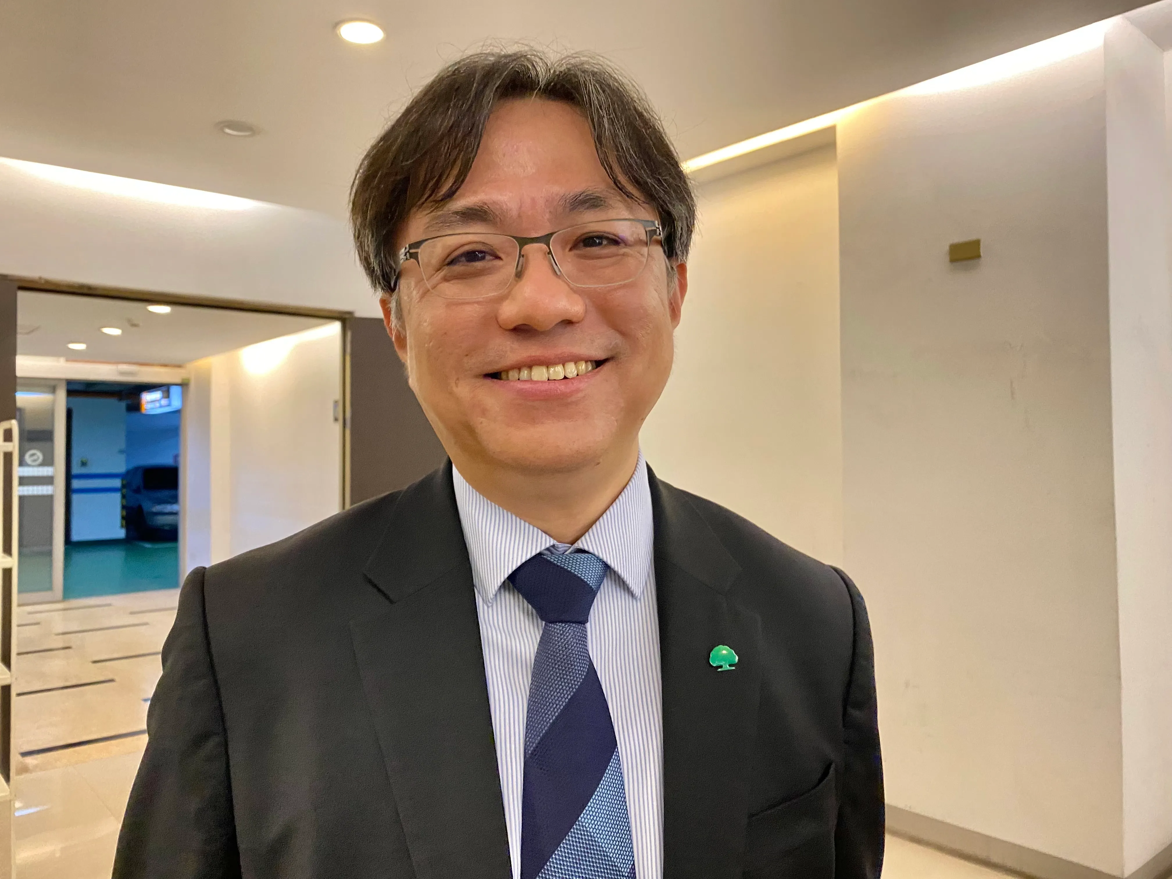 國泰世華銀行私人銀行執行長暨高資產業務負責人傅伯昇，22日於亞資專區揭牌典禮後與媒體聯訪。（陳怡慈攝）