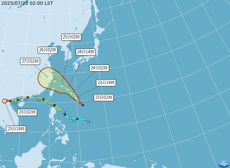 颱風路徑圖。（圖／取自中央氣象署）