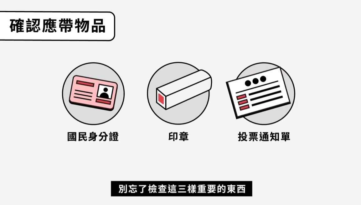 「大罷免」投票三樣重要應帶物品。（圖／取自中央選舉委員會臉書粉專）