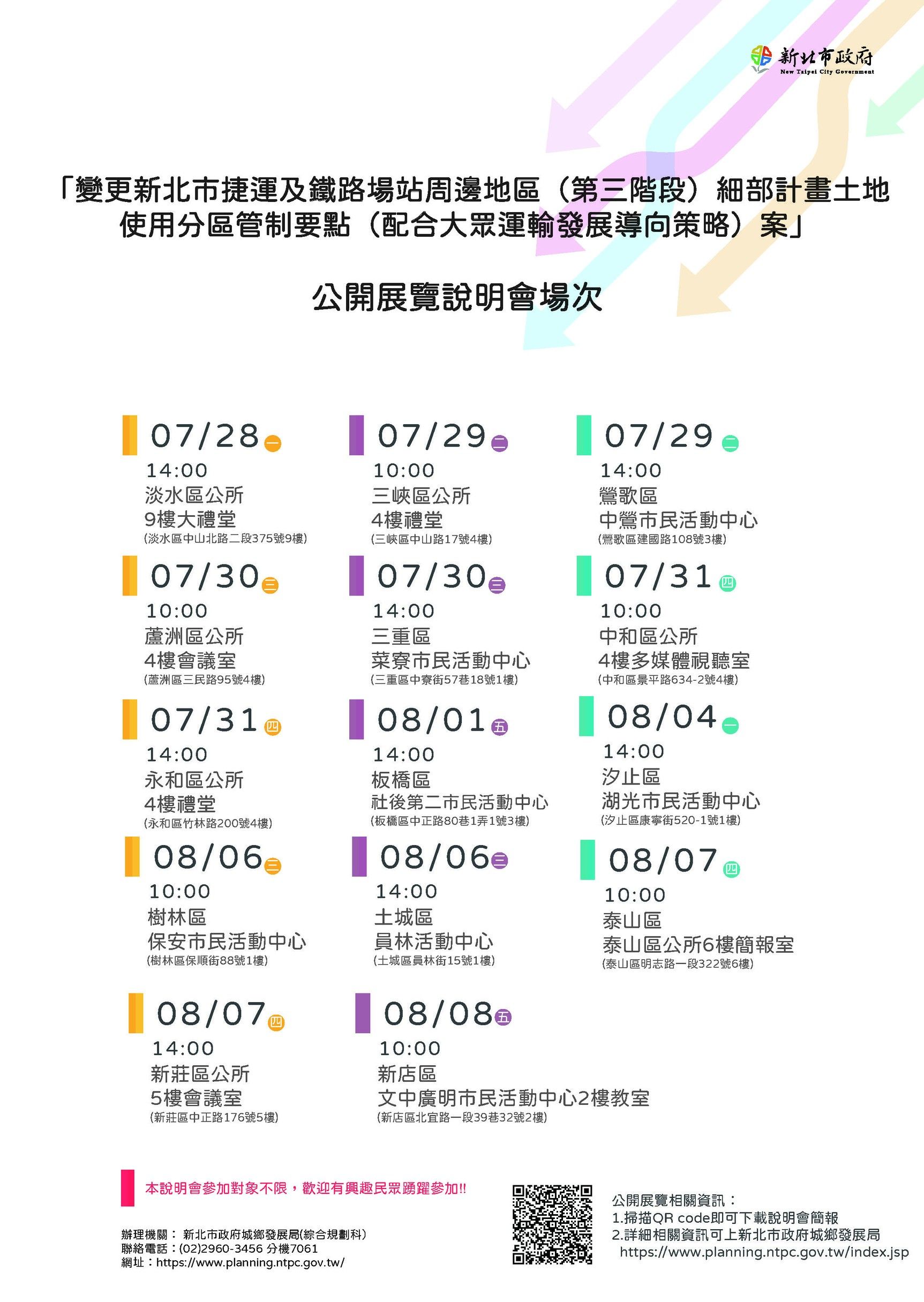 公開展覽說明會場次。(圖/新北市政府城鄉發展局)