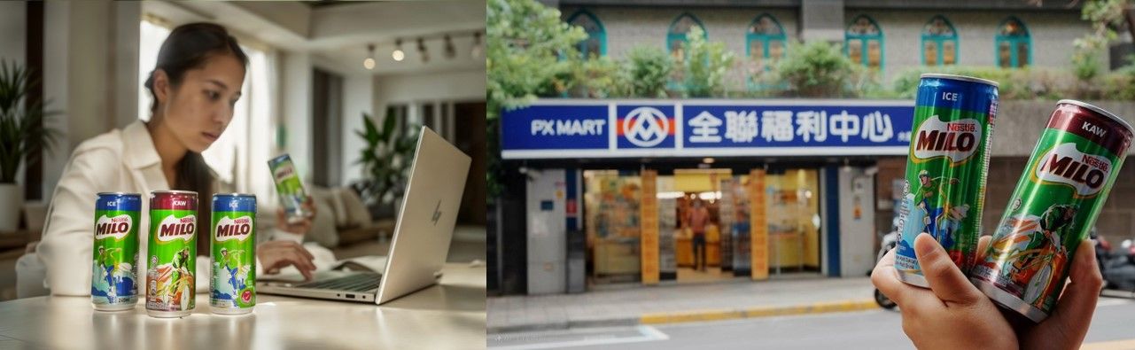 (左) 每秒賣出一罐！「沁涼美祿」首登台、「厚美祿」濃郁上市，無論是早晨補充元氣、午後提神，或運動後補充能量都超方便。(右) 即日起「沁涼美祿」與「厚美祿」於全聯獨家開賣，無論你是沁涼系還是濃厚系，兩種選擇一次滿足，盡情享受美祿帶來的沁涼與濃郁美味。