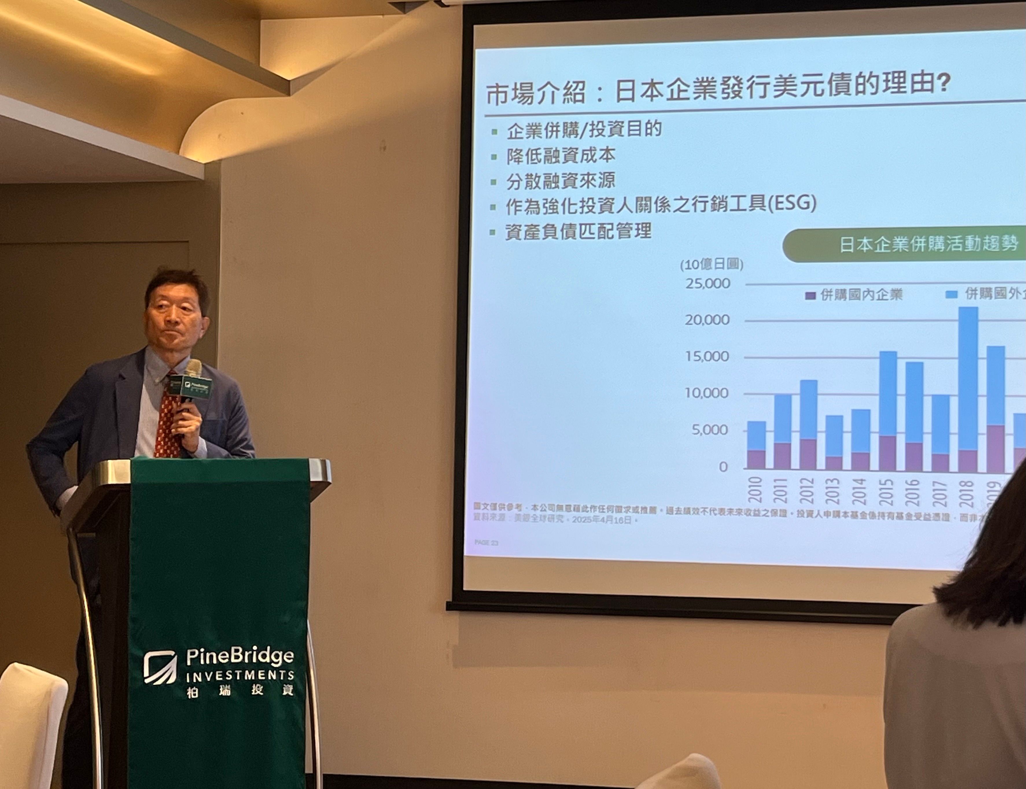 柏瑞投資日本固定收益投資團隊主管Tadashi Matsukawa。（林彥呈攝）