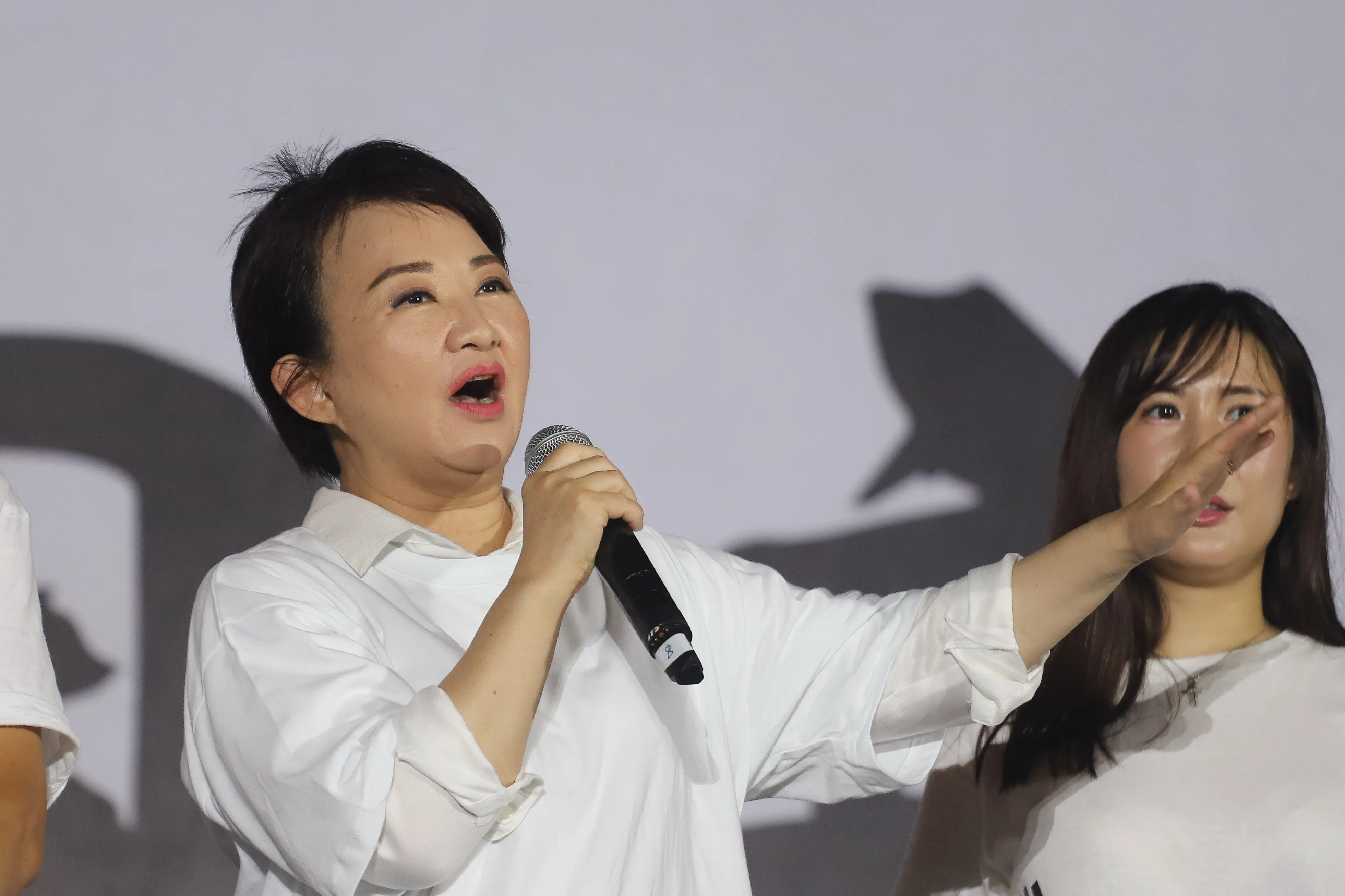 20250725-国民党凯道で「不同意罷免」選前之夜、台中市長盧秀燕。（陳品佑撮影）
