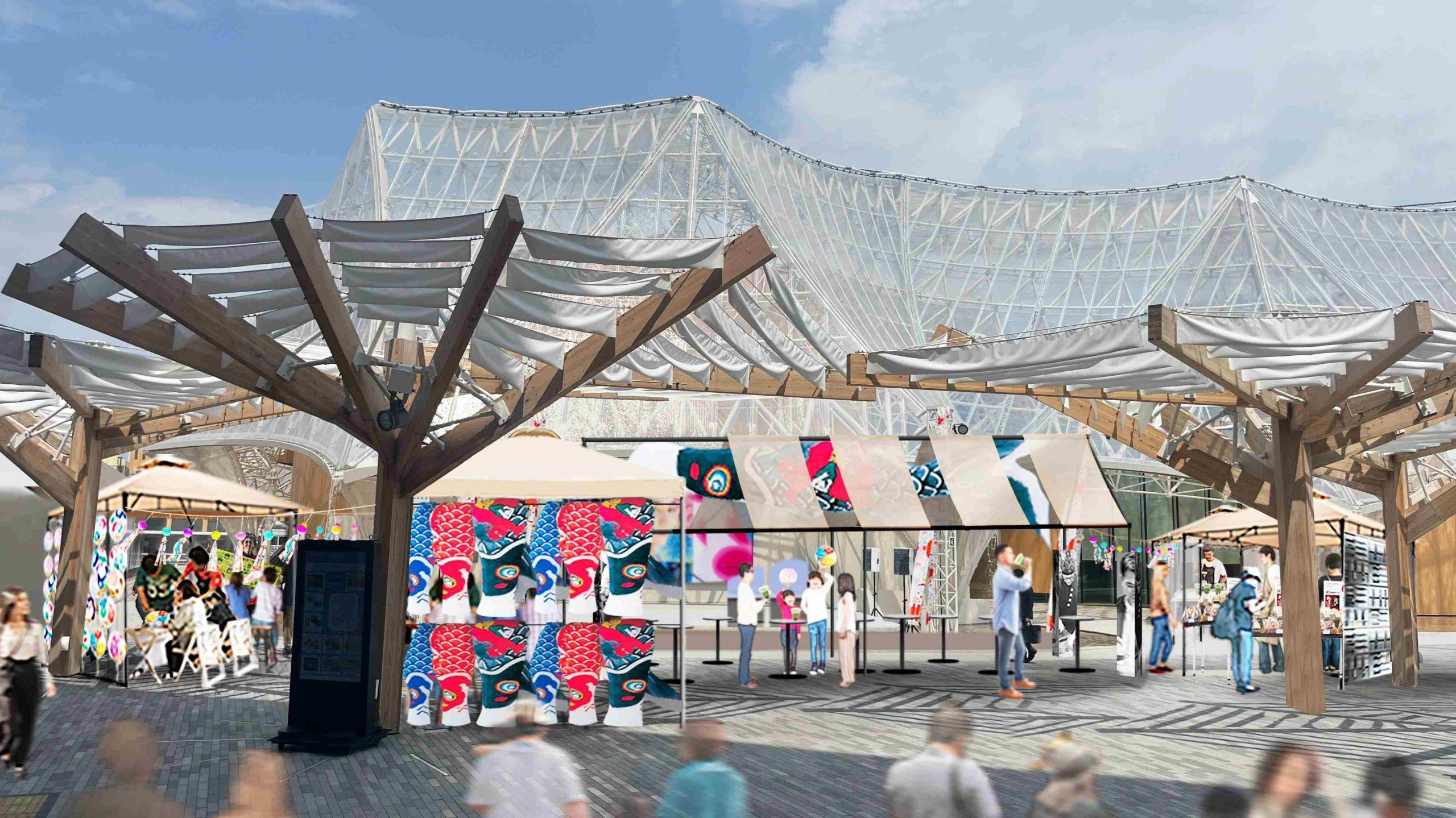 万博会場「大阪ヘルスケアパビリオン -reborn stage-」内に設けられる堺市ブースのイメージ図。堺市