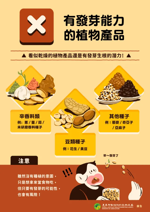 有發芽能力的植物產品。（圖／取自防檢署）