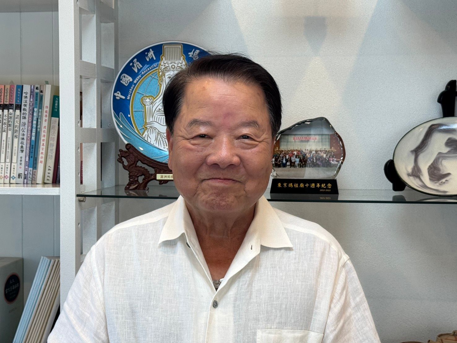 東京媽祖廟董事長詹德薰。（黃信維攝）